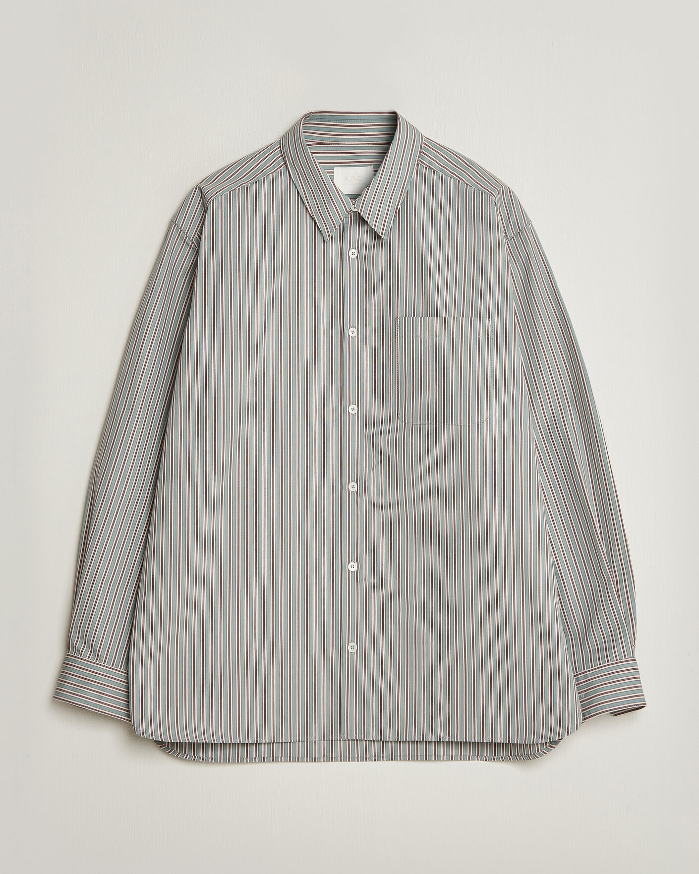 Homme | Chemises | A.P.C. | Malo Cotton Striped Shirt Almond Green