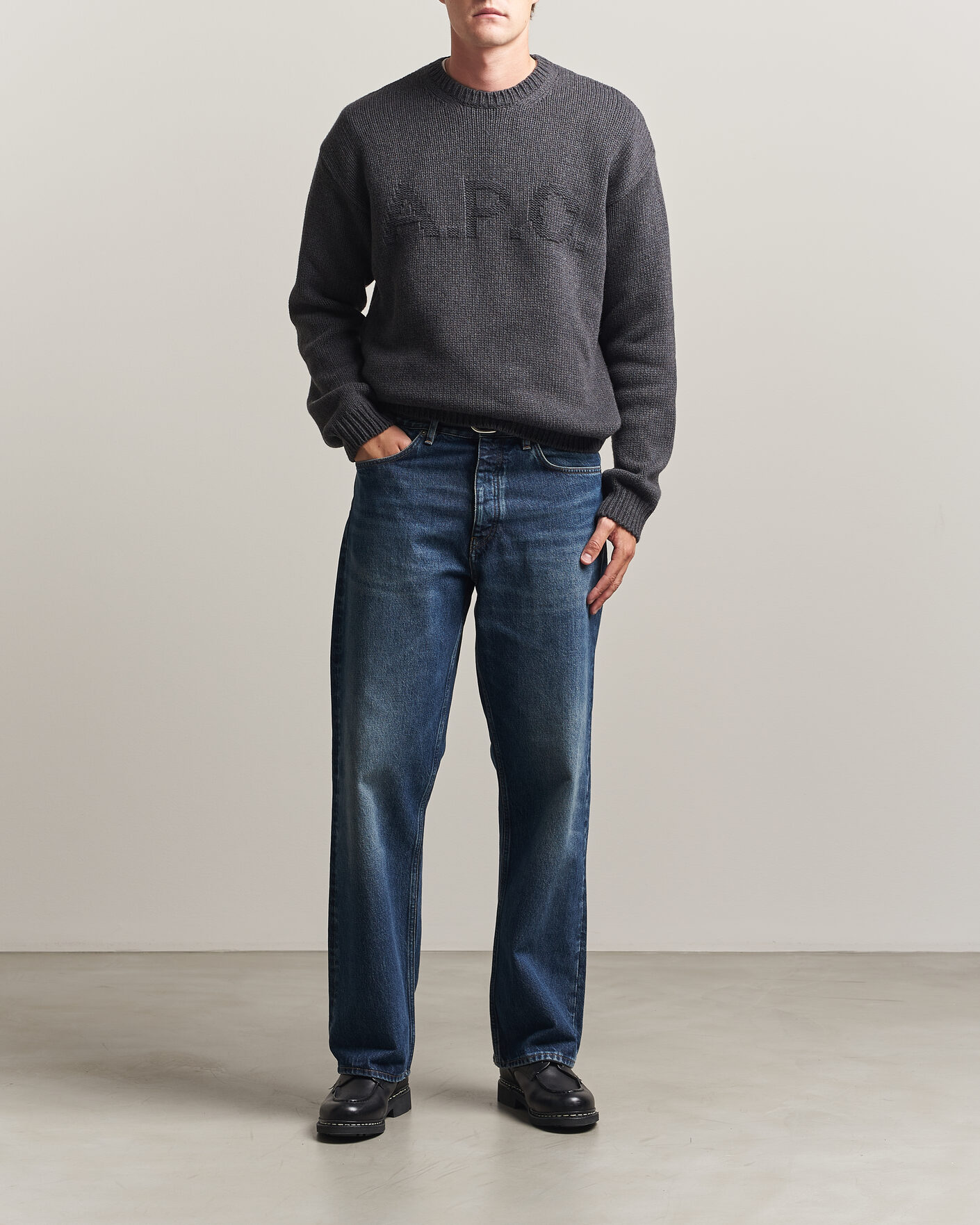 Homme | Pulls Et Tricots | A.P.C. | George Wool Knitted Sweater Anthracite Melange