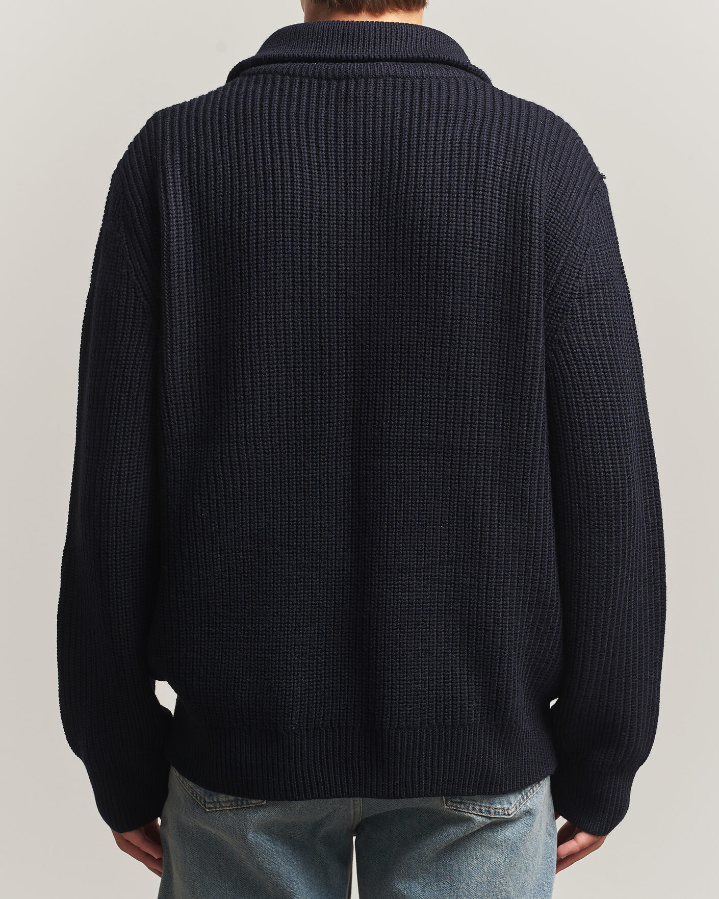 Homme | Pulls Et Tricots | A.P.C. | Daniel Wool Rib Knitted Half Zip Dark Navy