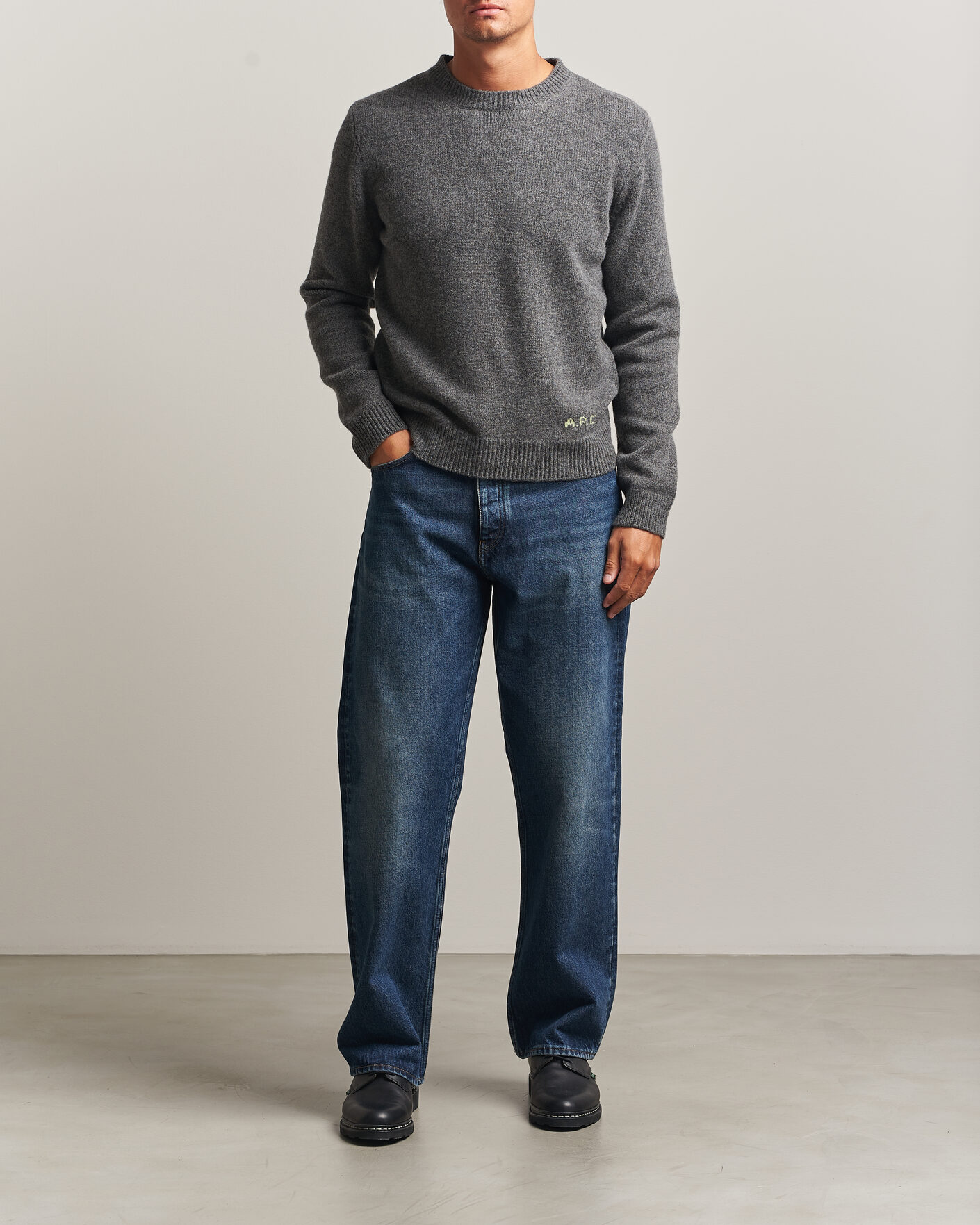 Homme | Pulls Et Tricots | A.P.C. | Edmond Wool Knitted Sweater Anthracite Melange