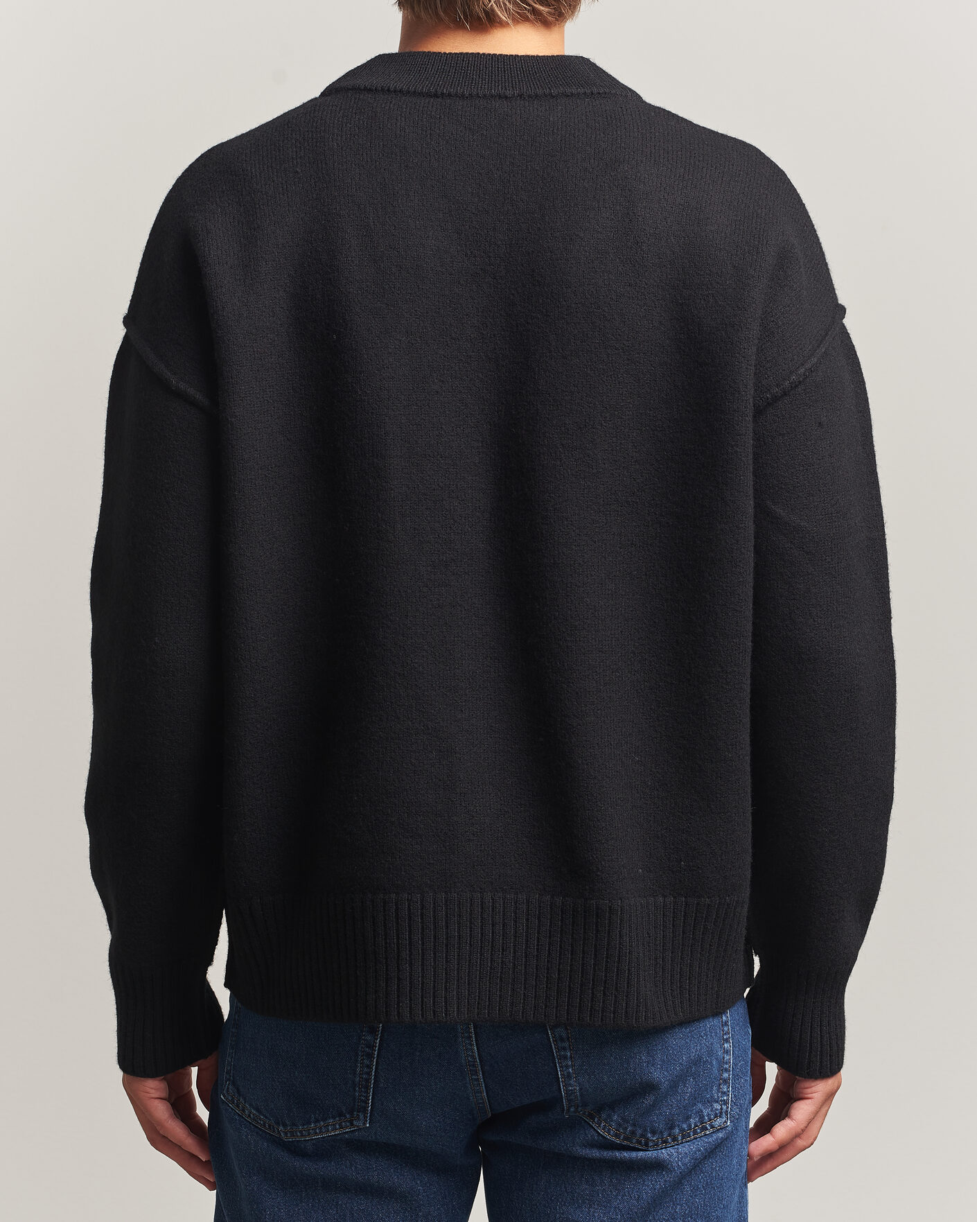 Homme | Pulls Et Tricots | AMI | Big Heart Logo Wool Knitted Cardigan Black