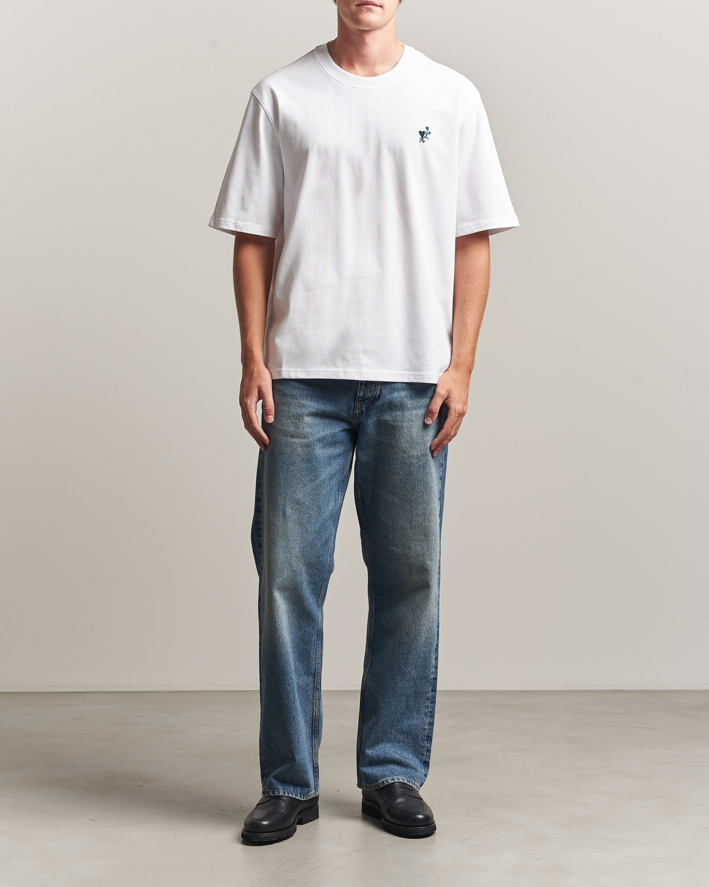 Homme | T-shirts | AMI | Tulip Logo T-Shirt White