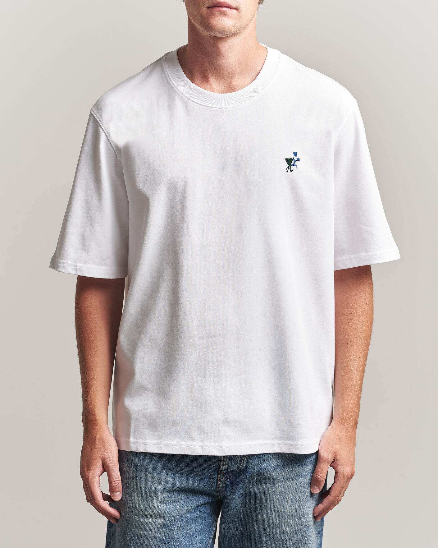 Homme | T-shirts | AMI | Tulip Logo T-Shirt White