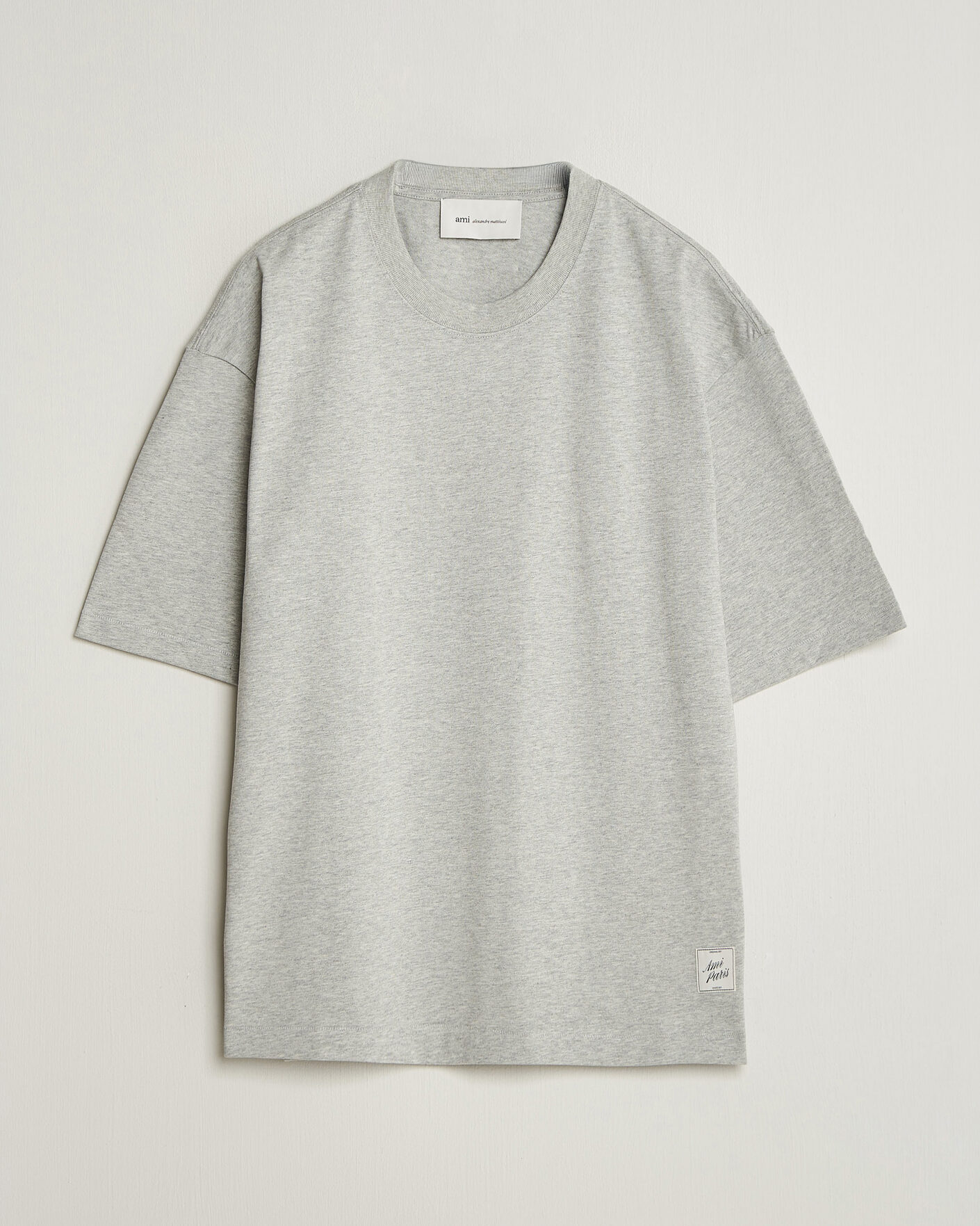 Homme | T-shirts | AMI | Heritage Logo T-Shirt Light Grey Melange