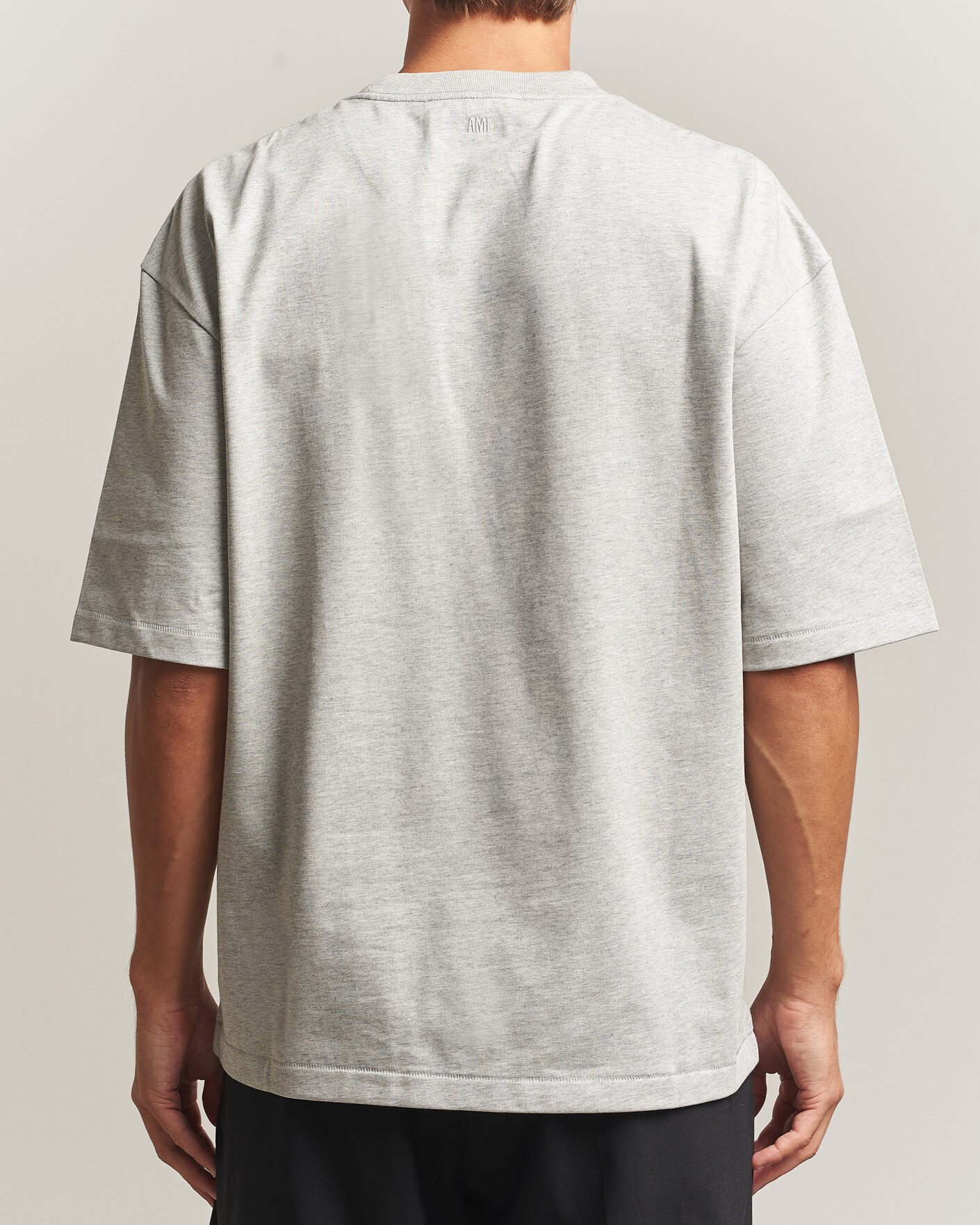 Homme | T-shirts | AMI | Heritage Logo T-Shirt Light Grey Melange