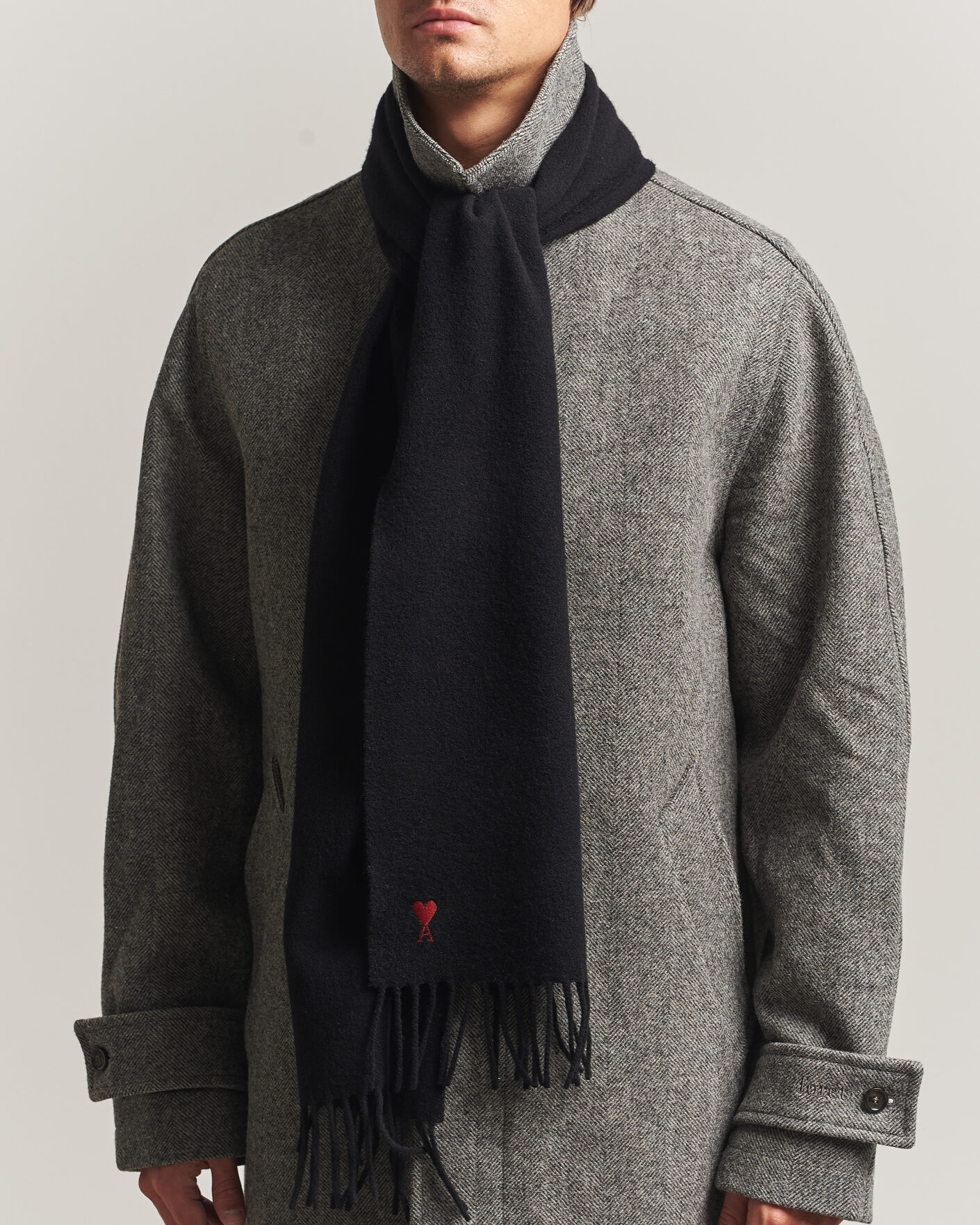 Homme | Écharpes | AMI | Heart Logo Scarf Black