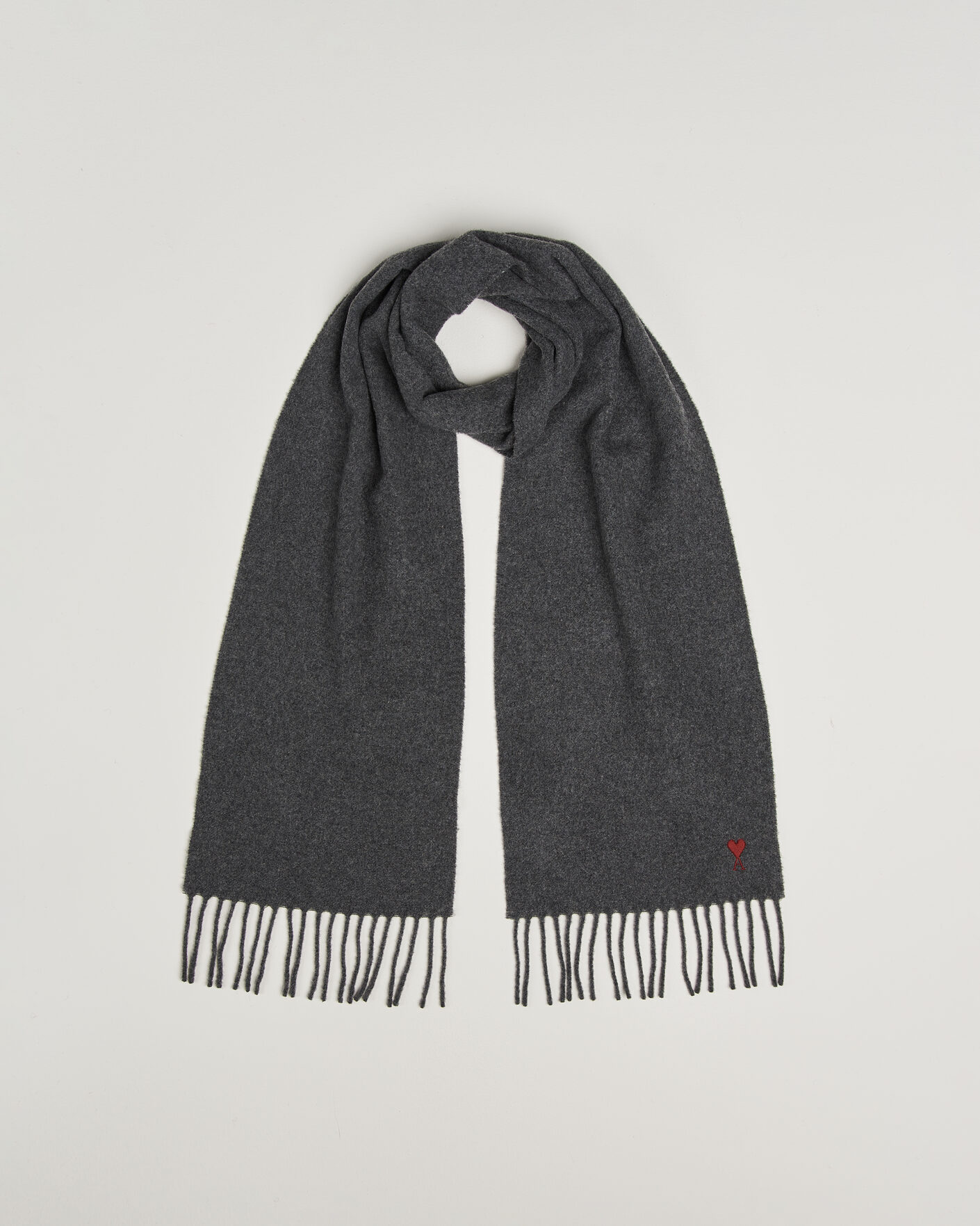 Homme | Écharpes | AMI | Heart Logo Scarf Grey Melange