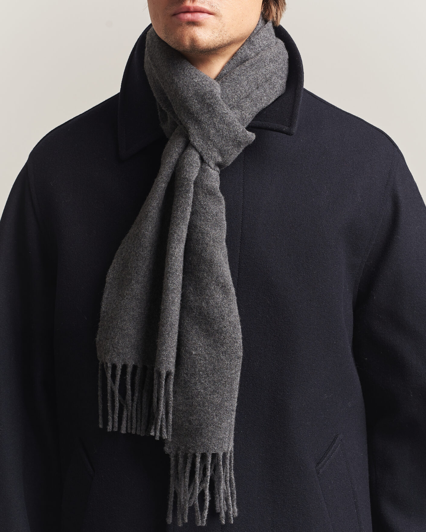 Homme | Écharpes | AMI | Heart Logo Scarf Grey Melange