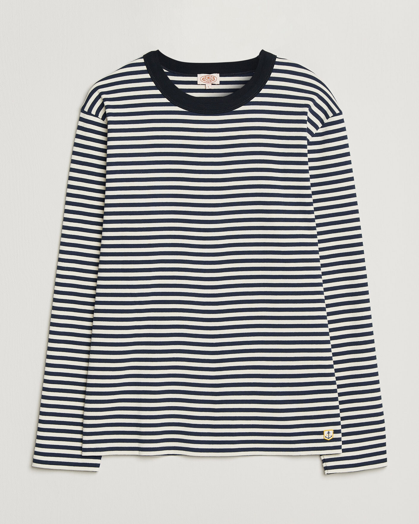 Homme | T-shirts | Armor-lux | Héritage Striped Long Sleeve T-Shirt Marine/Milk