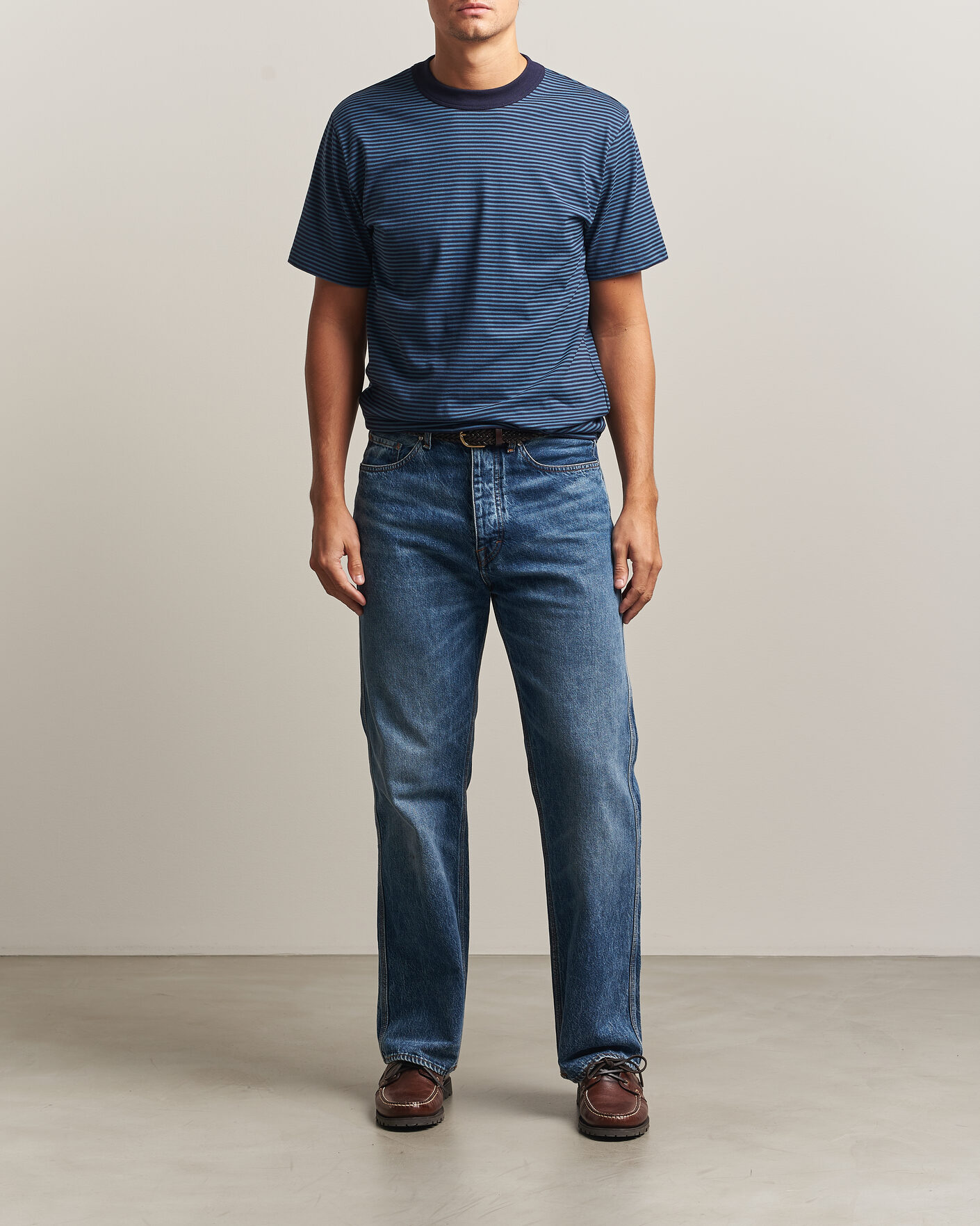 Homme | T-shirts | Armor-lux | Héritage Callac Striped T-Shirt Navy/Teal