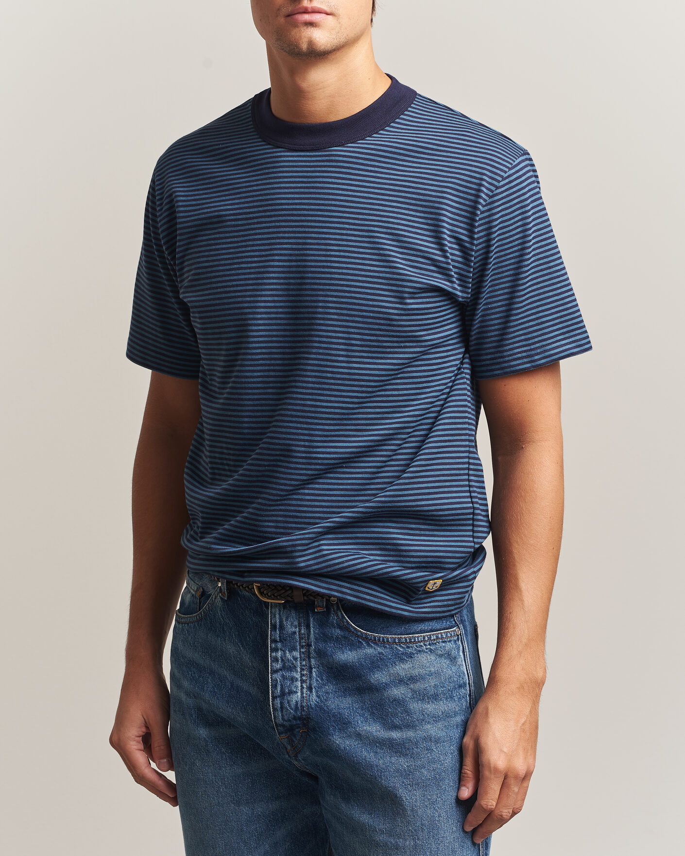 Homme | T-shirts | Armor-lux | Héritage Callac Striped T-Shirt Navy/Teal