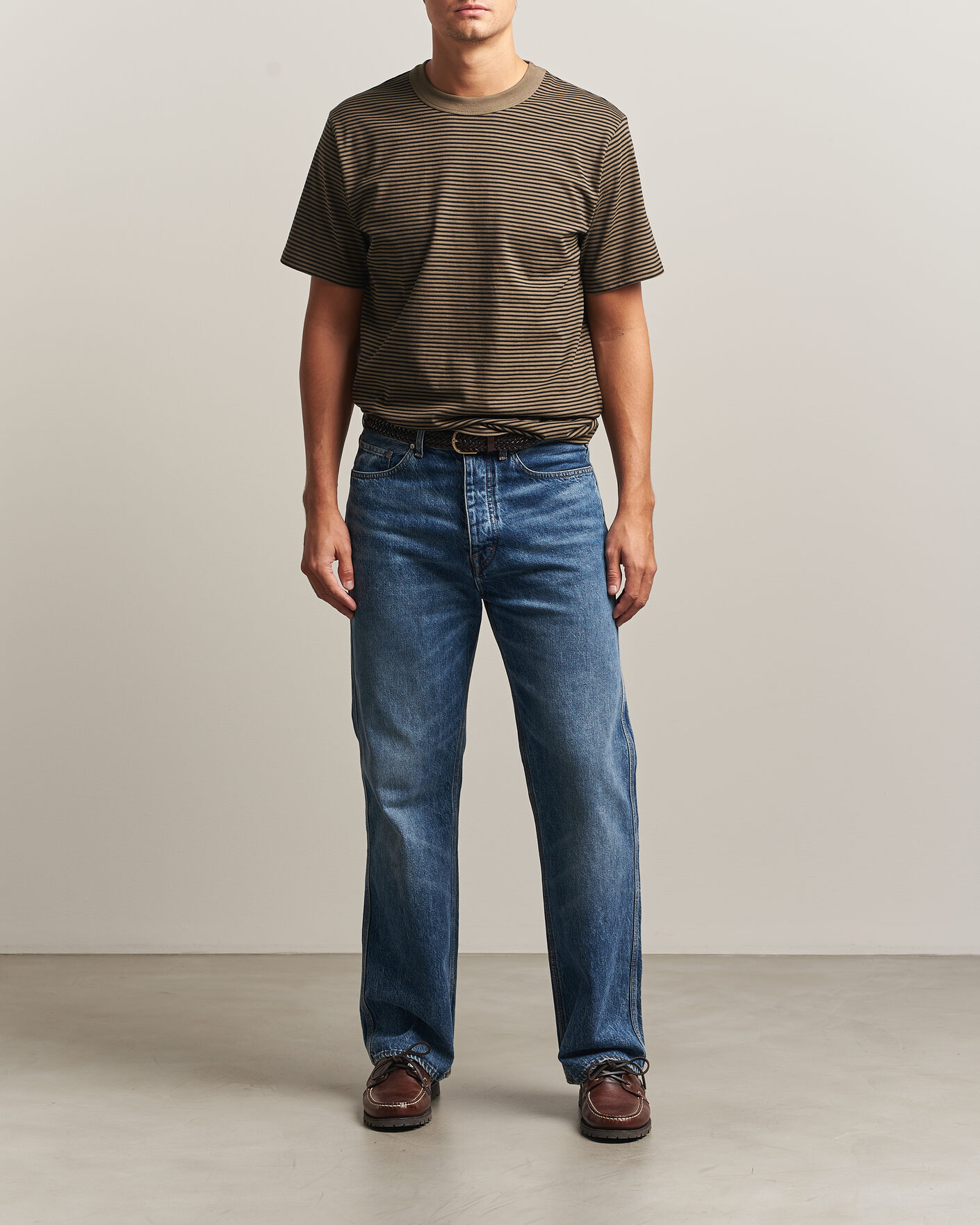 Homme | T-shirts | Armor-lux | Héritage Callac Striped T-Shirt Olive/Black