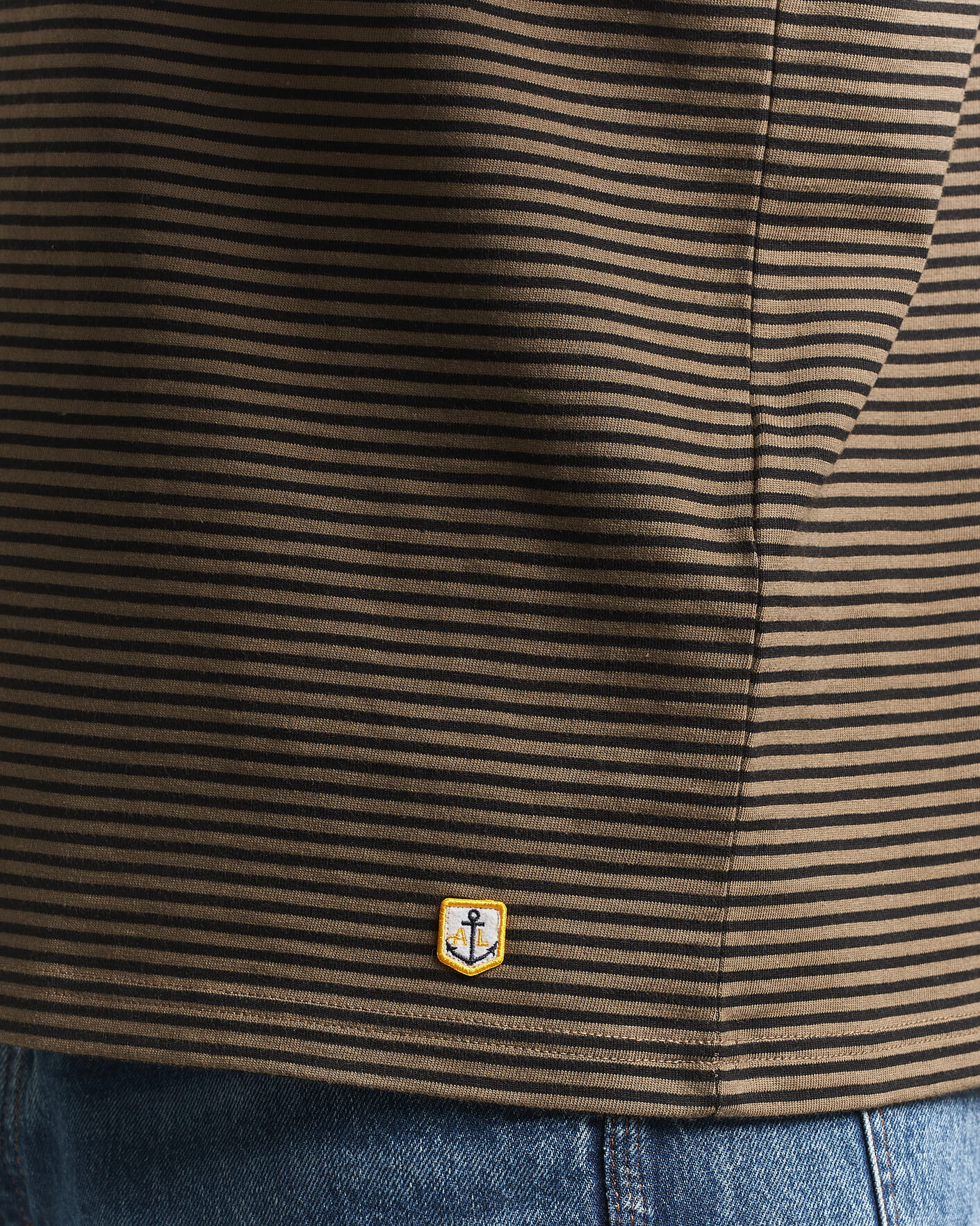 Homme | T-shirts | Armor-lux | Héritage Callac Striped T-Shirt Olive/Black