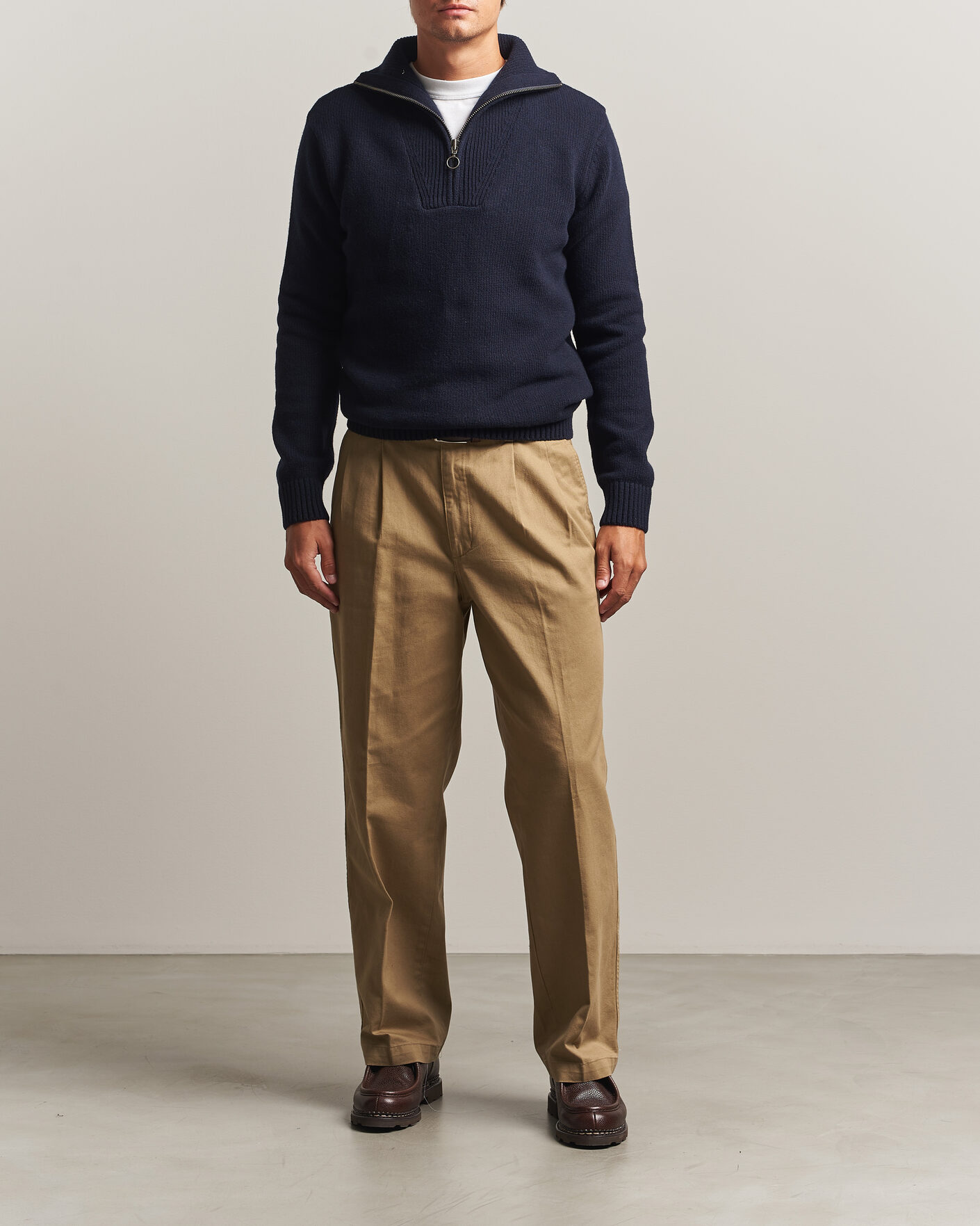 Homme | Pulls Et Tricots | Armor-lux | Wool Knitted Half Zip Navy