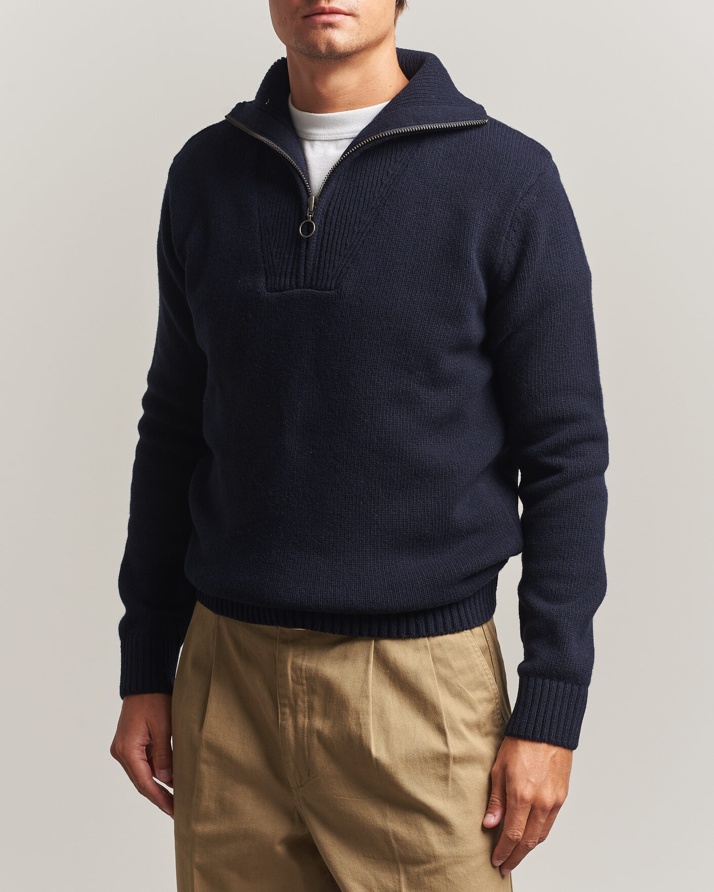Homme | Pulls Et Tricots | Armor-lux | Wool Knitted Half Zip Navy