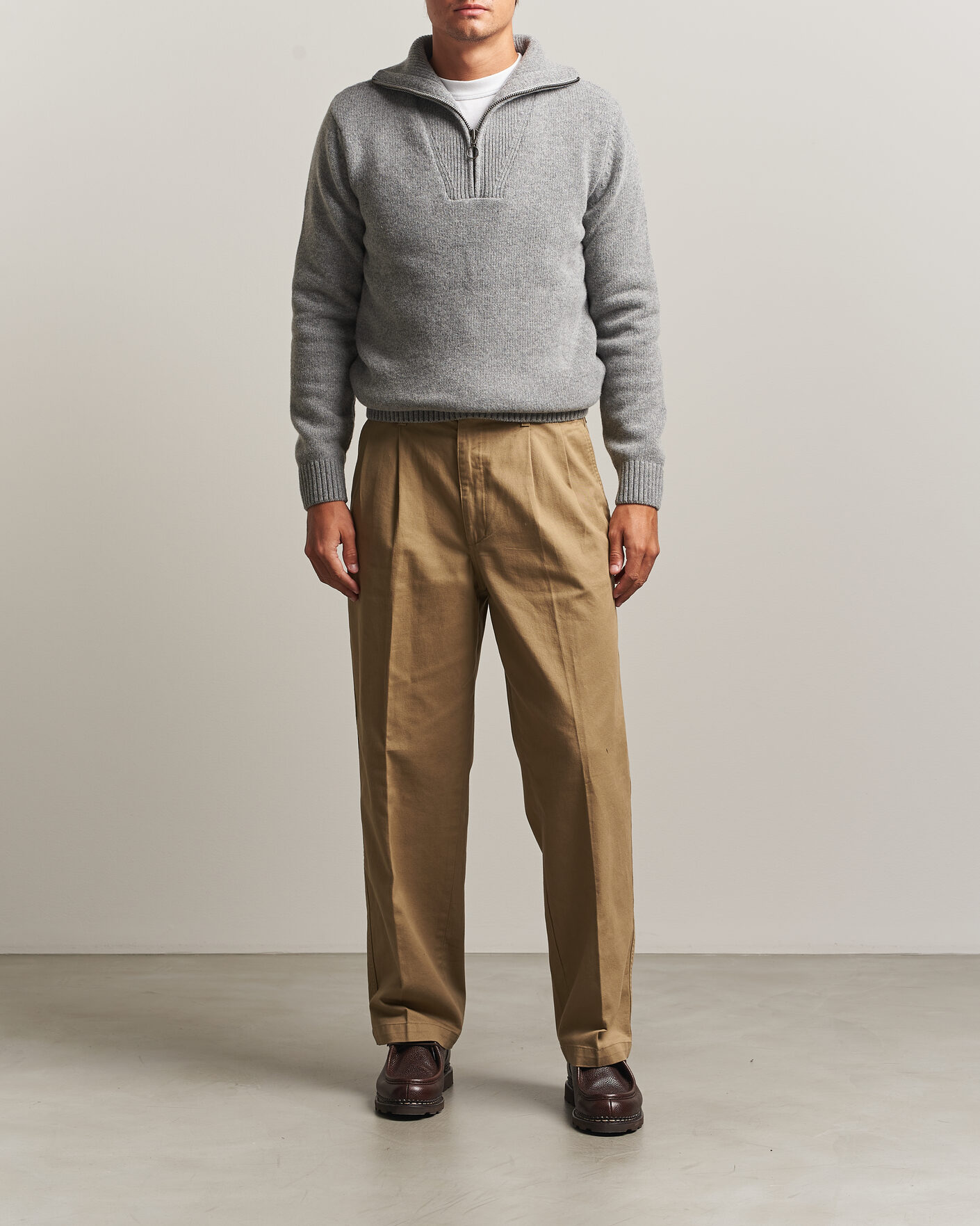 Homme | Pulls Et Tricots | Armor-lux | Wool Knitted Half Zip Slate