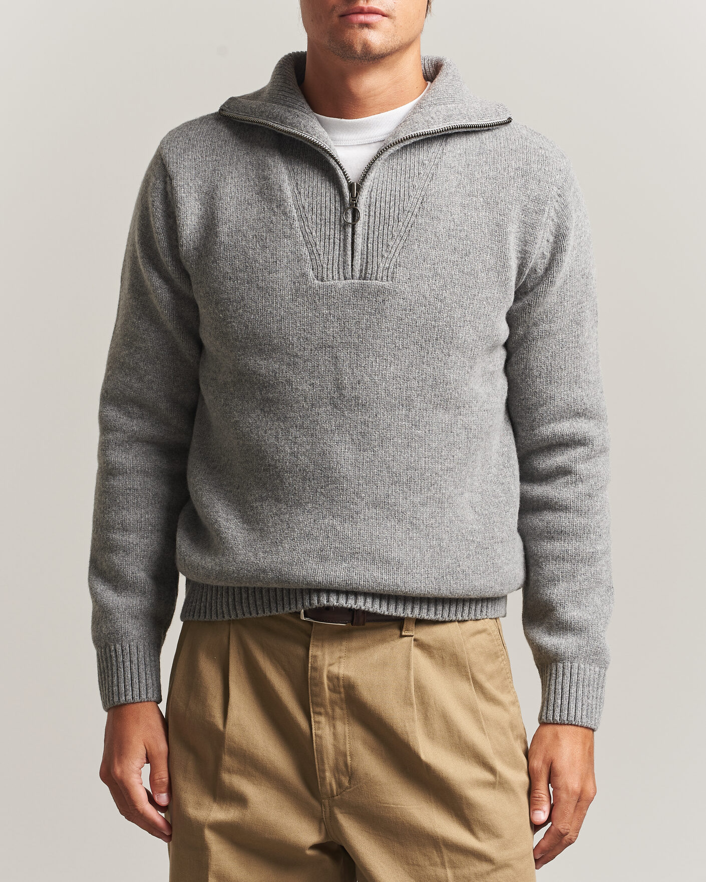 Homme | Pulls Et Tricots | Armor-lux | Wool Knitted Half Zip Slate