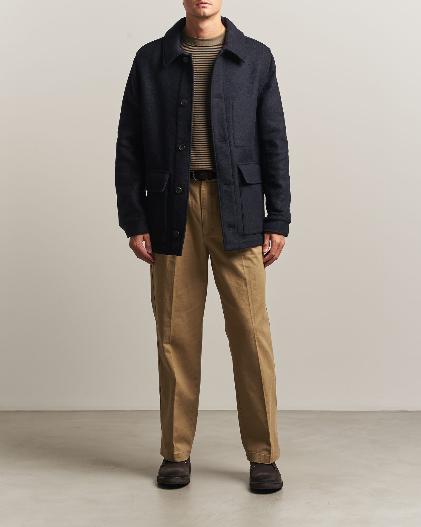 Homme | Manteaux Et Vestes | Armor-lux | Wool Shirt Jacket Rich Navy