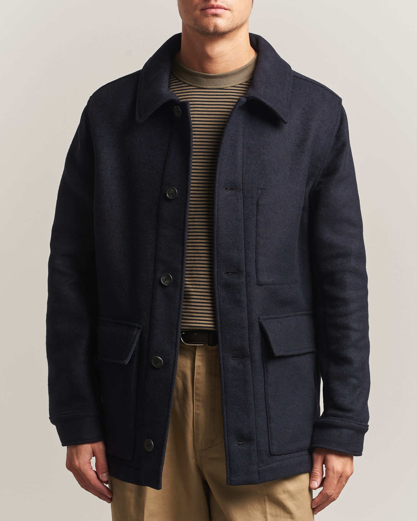 Homme | Manteaux Et Vestes | Armor-lux | Wool Shirt Jacket Rich Navy