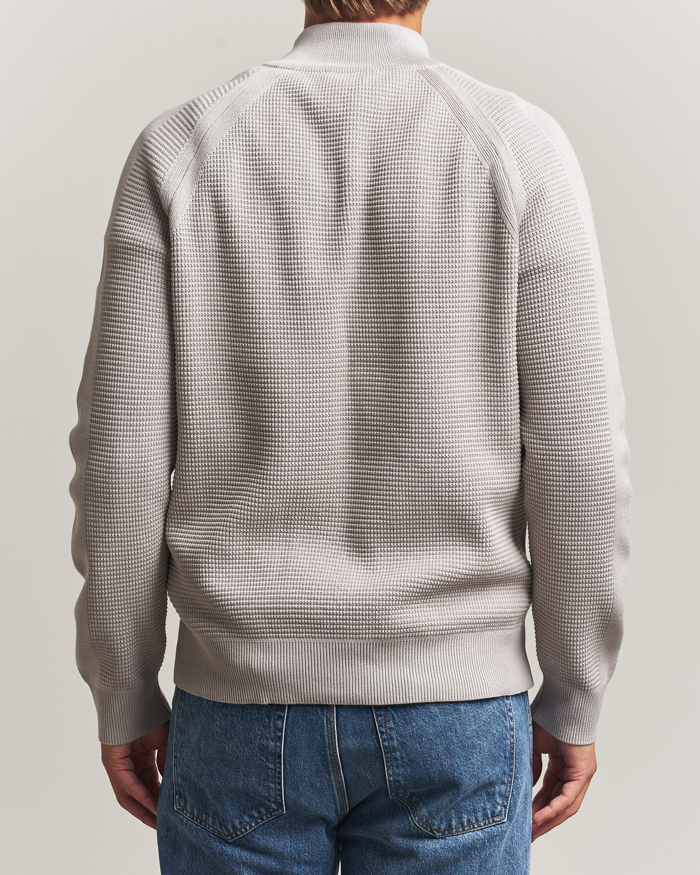 Homme | Pulls Et Tricots | Belstaff | Bradwell Cotton Knitted Quarter Zip Concrete