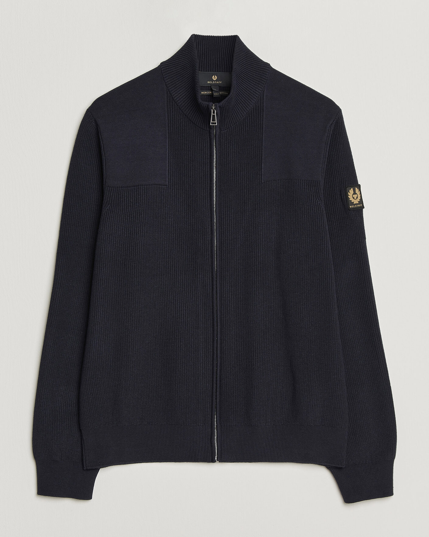 Homme | Pulls Et Tricots | Belstaff | Commander Knitted Full Zip Dark Ink