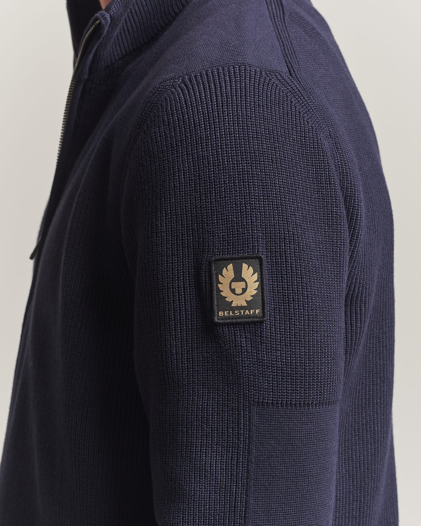 Homme | Pulls Et Tricots | Belstaff | Commander Knitted Full Zip Dark Ink