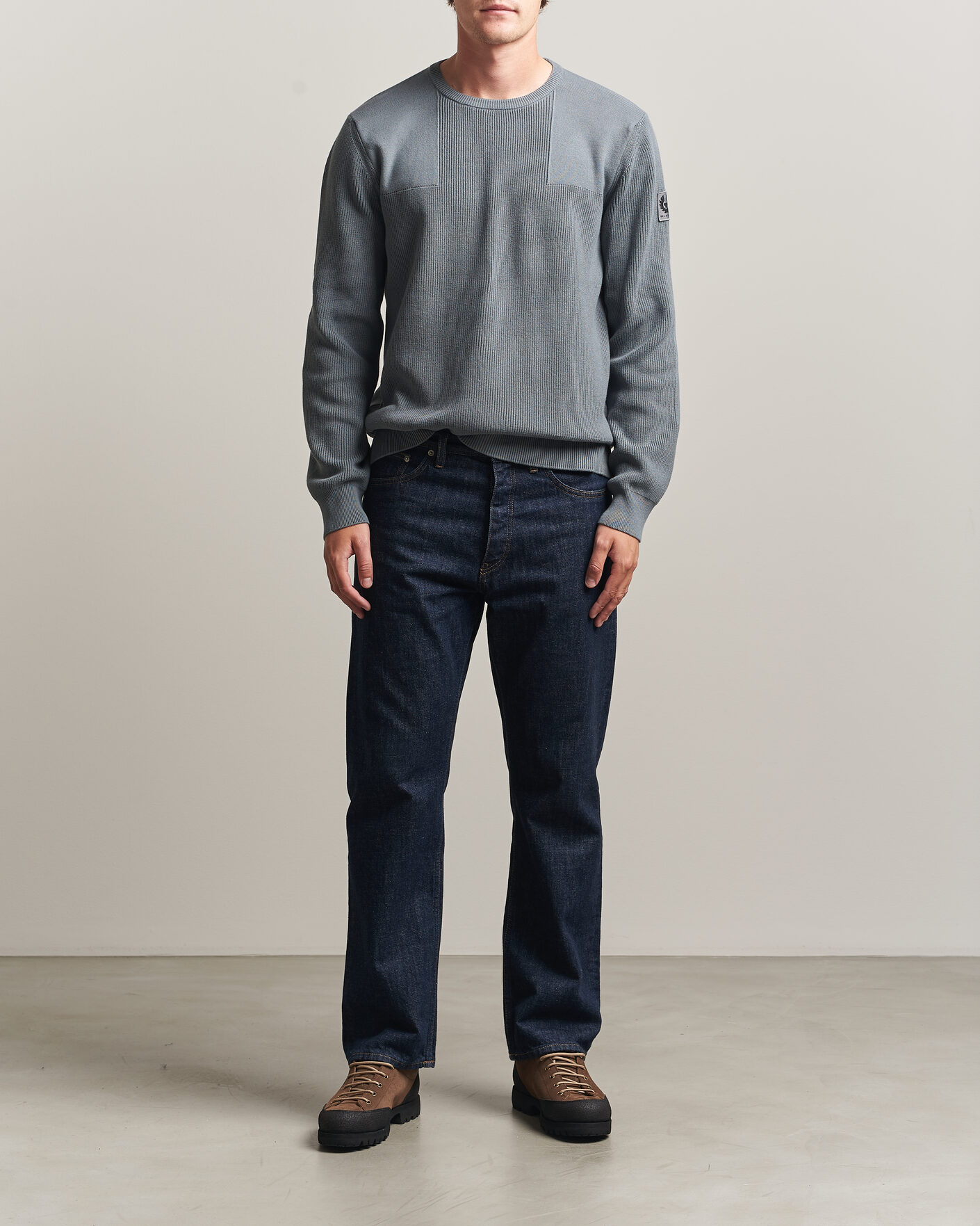 Homme | Pulls Et Tricots | Belstaff | Commander Knitted Crew Neck Atlantic Grey