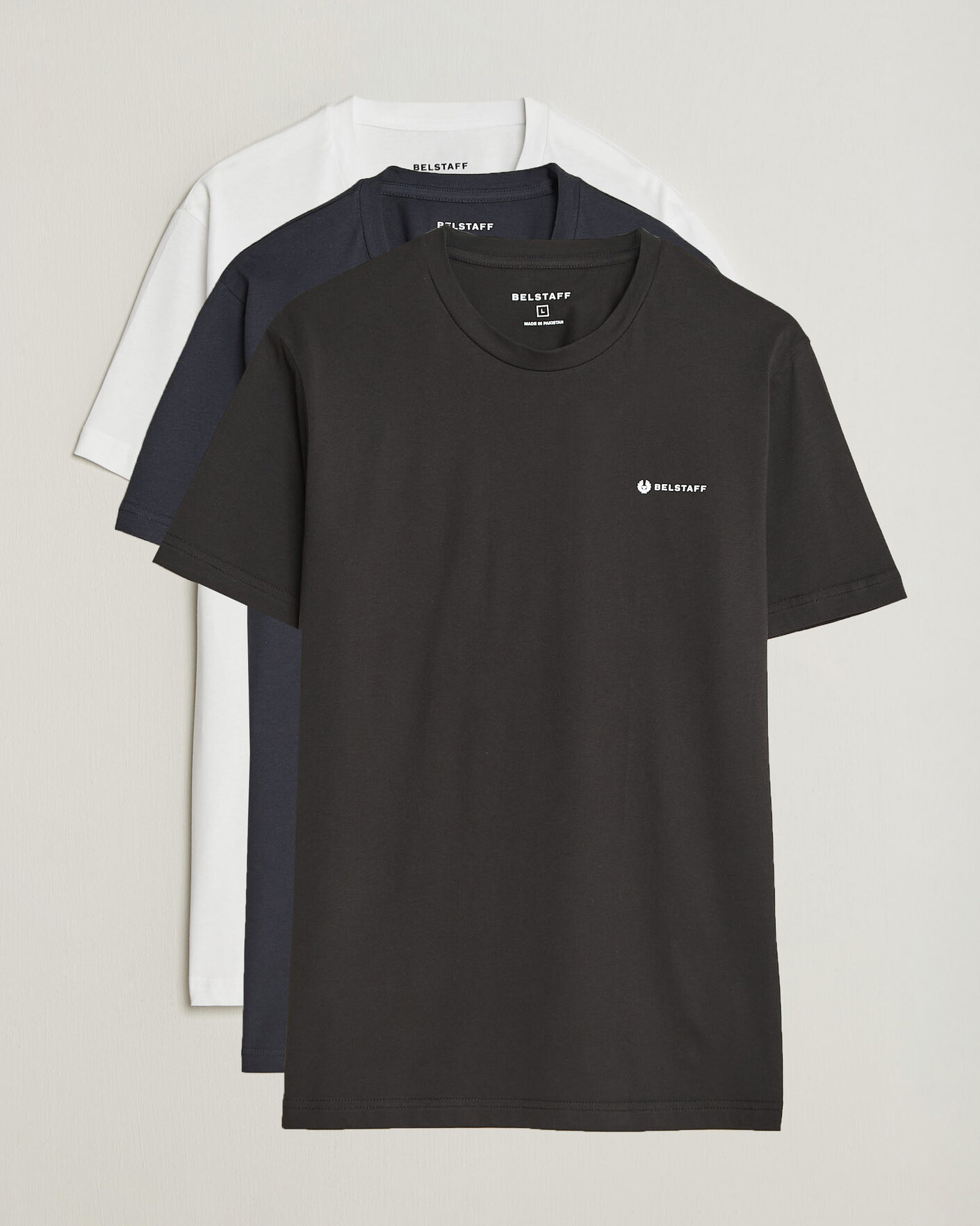 Homme | T-shirts | Belstaff | 3-Pack Crew Neck T-Shirt Black/Dark Ink/White