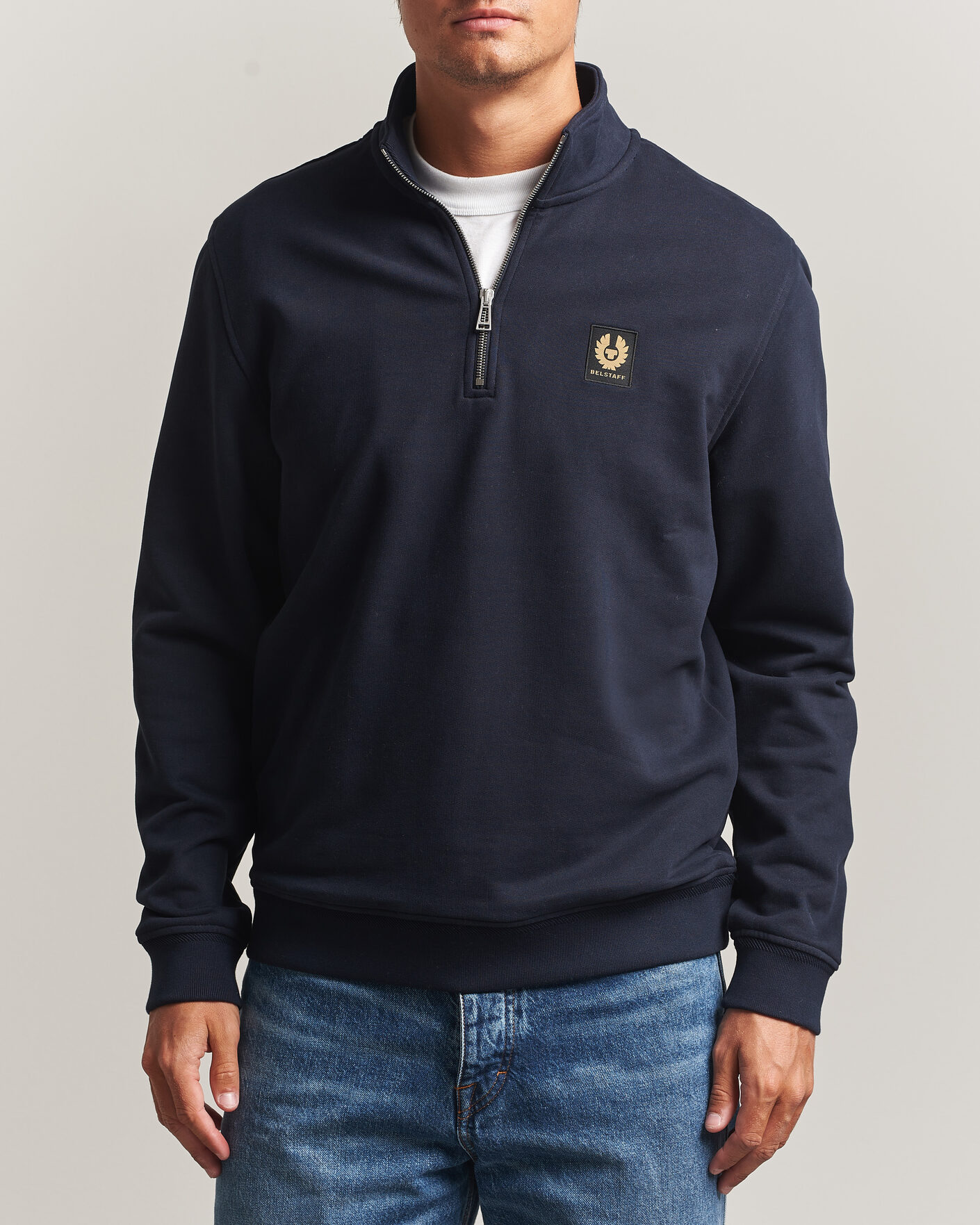 Homme | Pulls Et Tricots | Belstaff | Signature Half Zip Sweatshirt Dark Ink