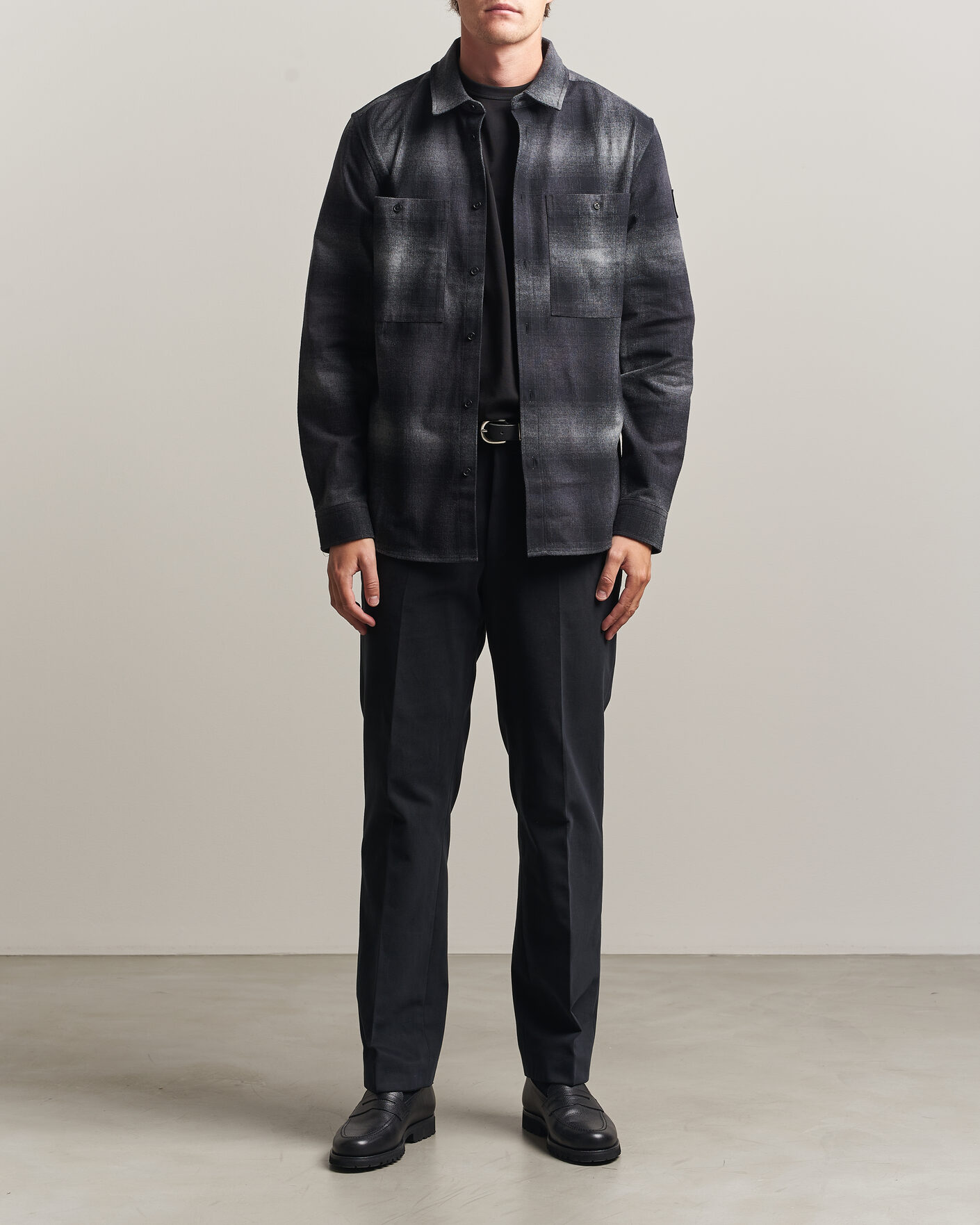 Homme | Chemises | Belstaff | Outpost Cotton Flannel Checked Overshirt Black