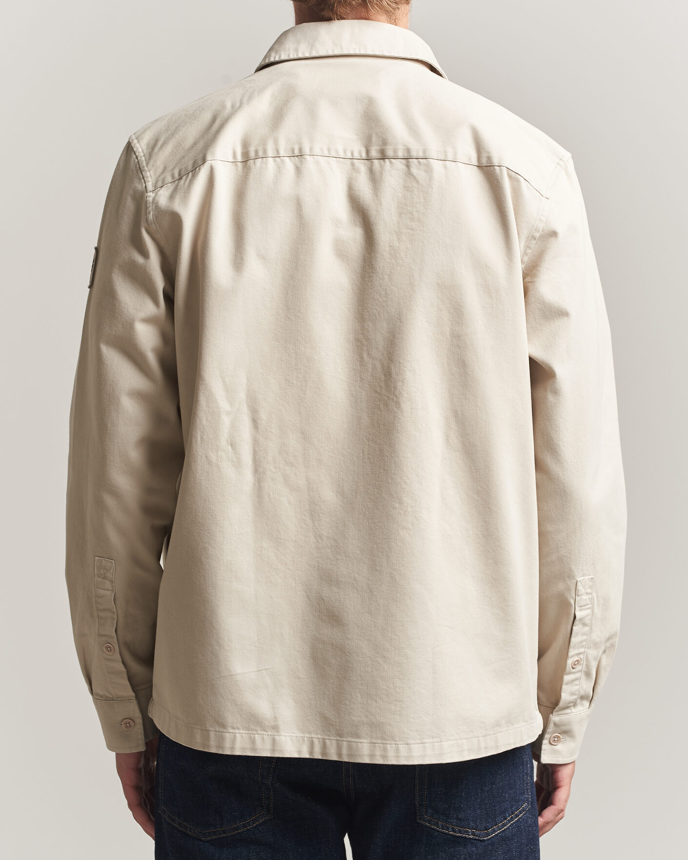 Homme | Chemises | Belstaff | Outpost Cotton Herringbone Overshirt Pale Stone