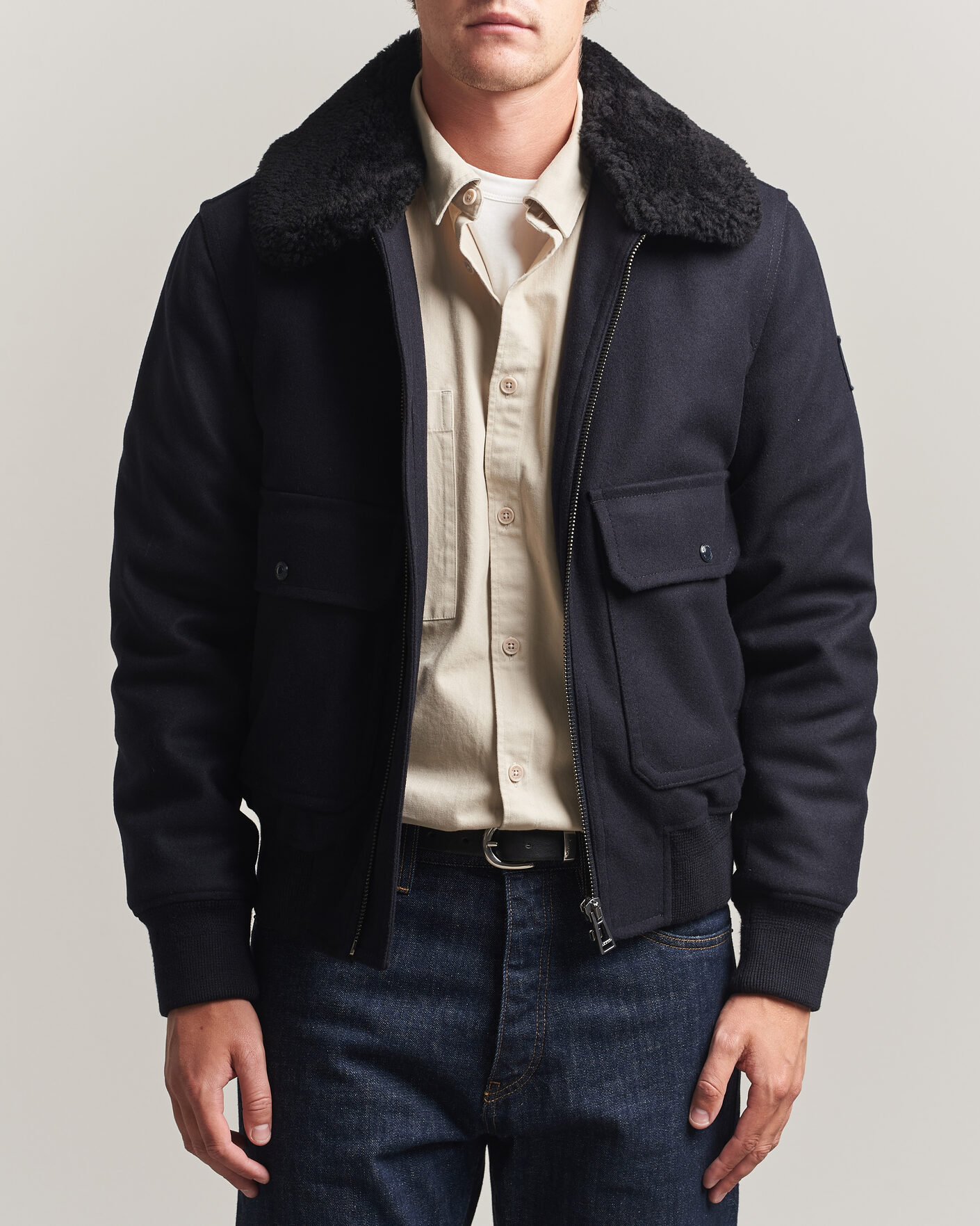 Homme | Manteaux Et Vestes | Belstaff | Welder Wool Bomber Jacket Dark Ink