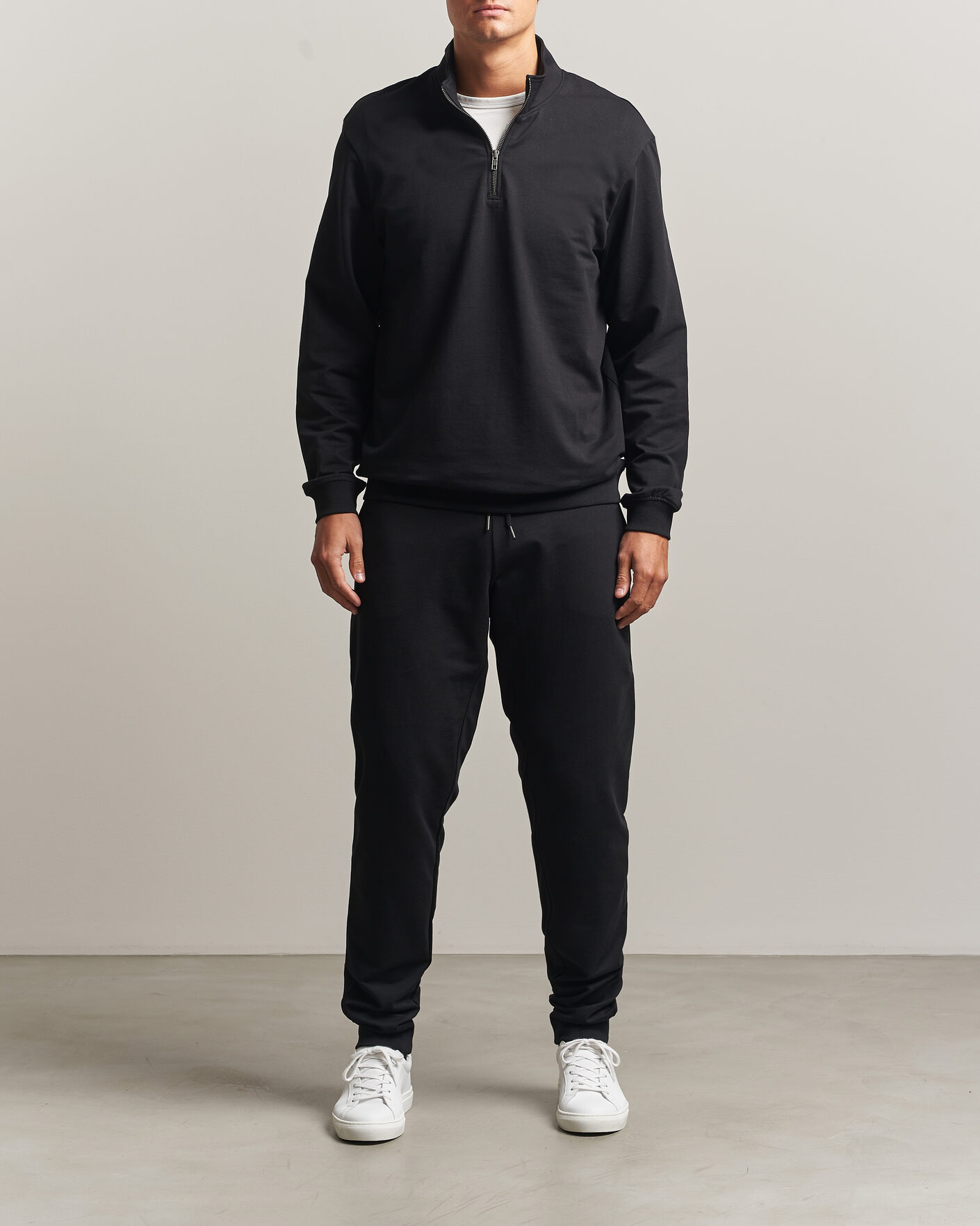 Homme | Pulls Et Tricots | Bread & Boxers | Loungewear Half Zip Black