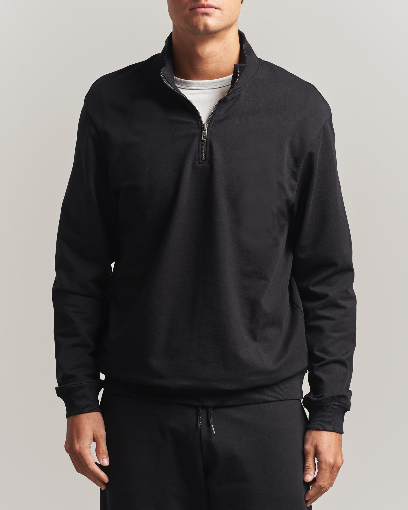 Homme | Pulls Et Tricots | Bread & Boxers | Loungewear Half Zip Black