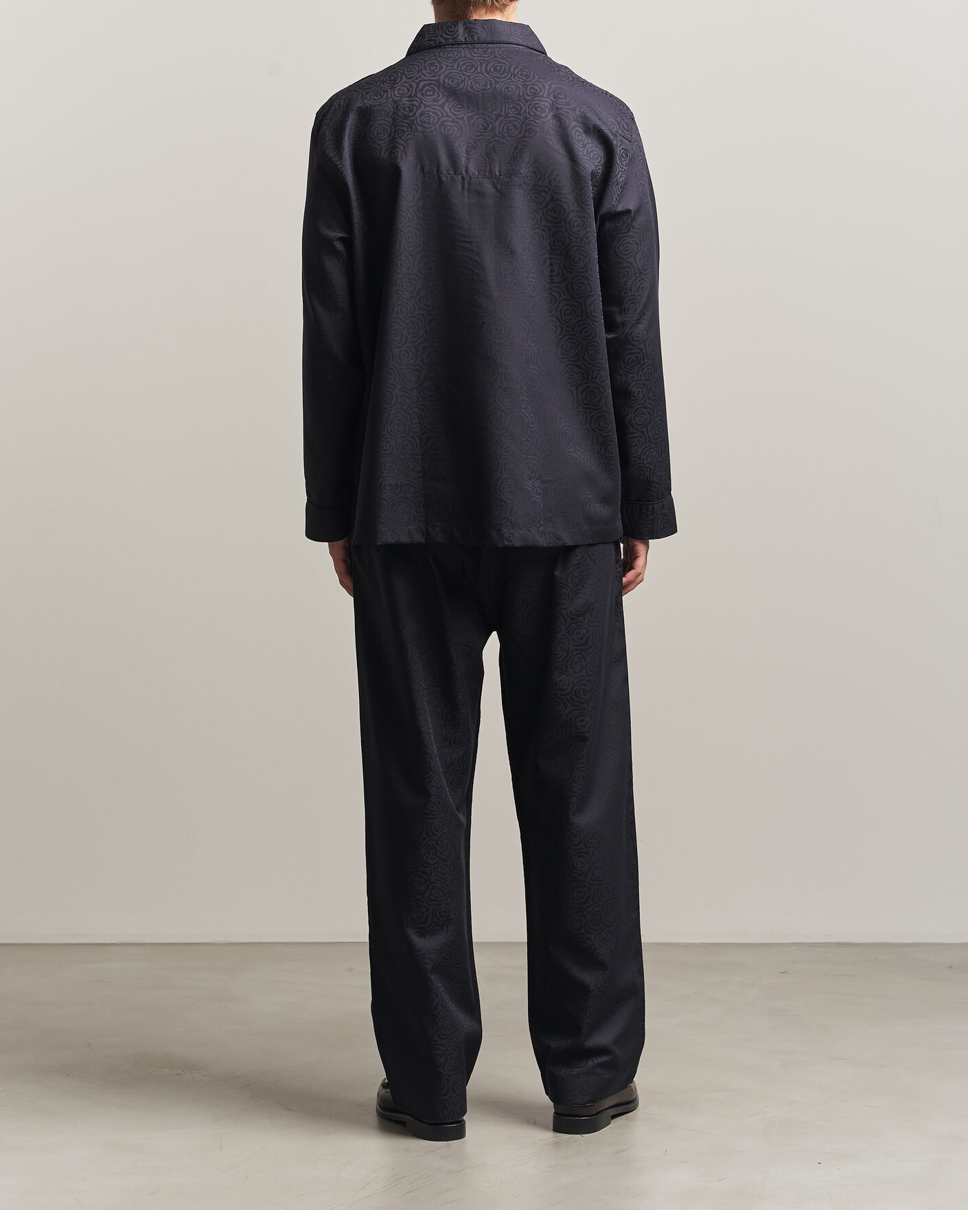 Homme | Peignoirs Et Pyjamas | Derek Rose | Piped Jacquard Cotton Pyjama Set Black