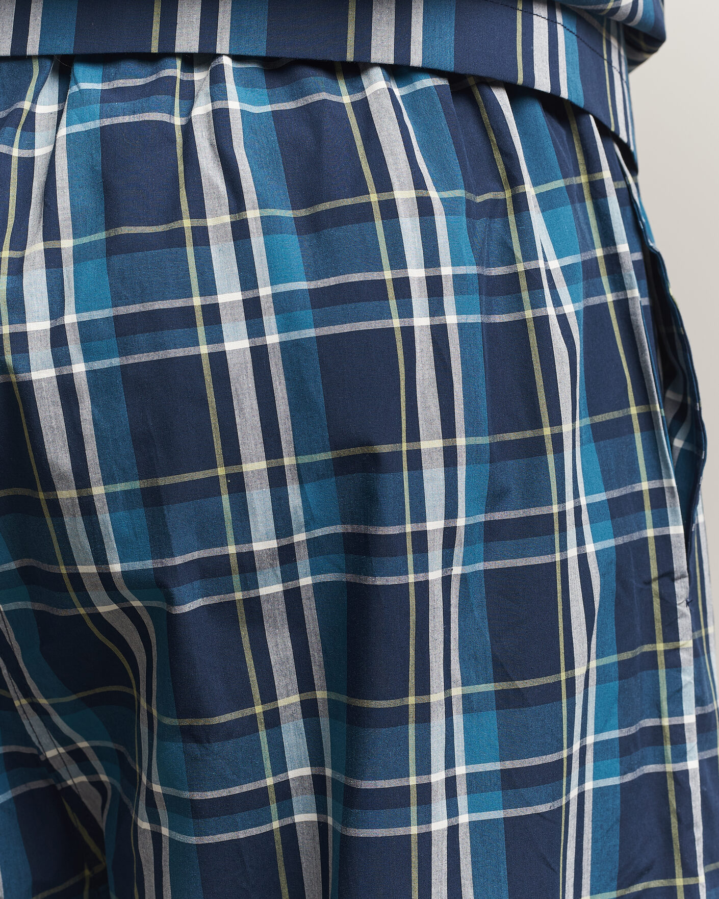 Homme | Peignoirs Et Pyjamas | Derek Rose | Piped Checked Cotton Pyjama Set Navy