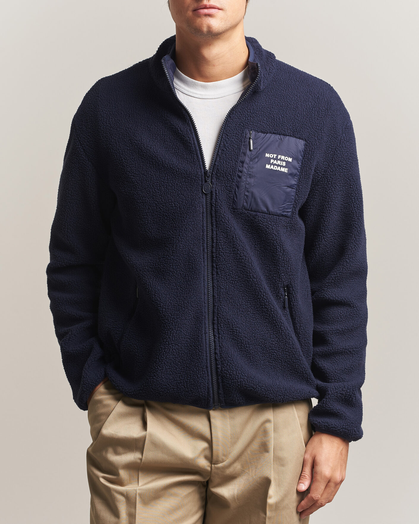 Homme | Pulls Et Tricots | Drôle de Monsieur | Slogan Sherpa Jacket Navy