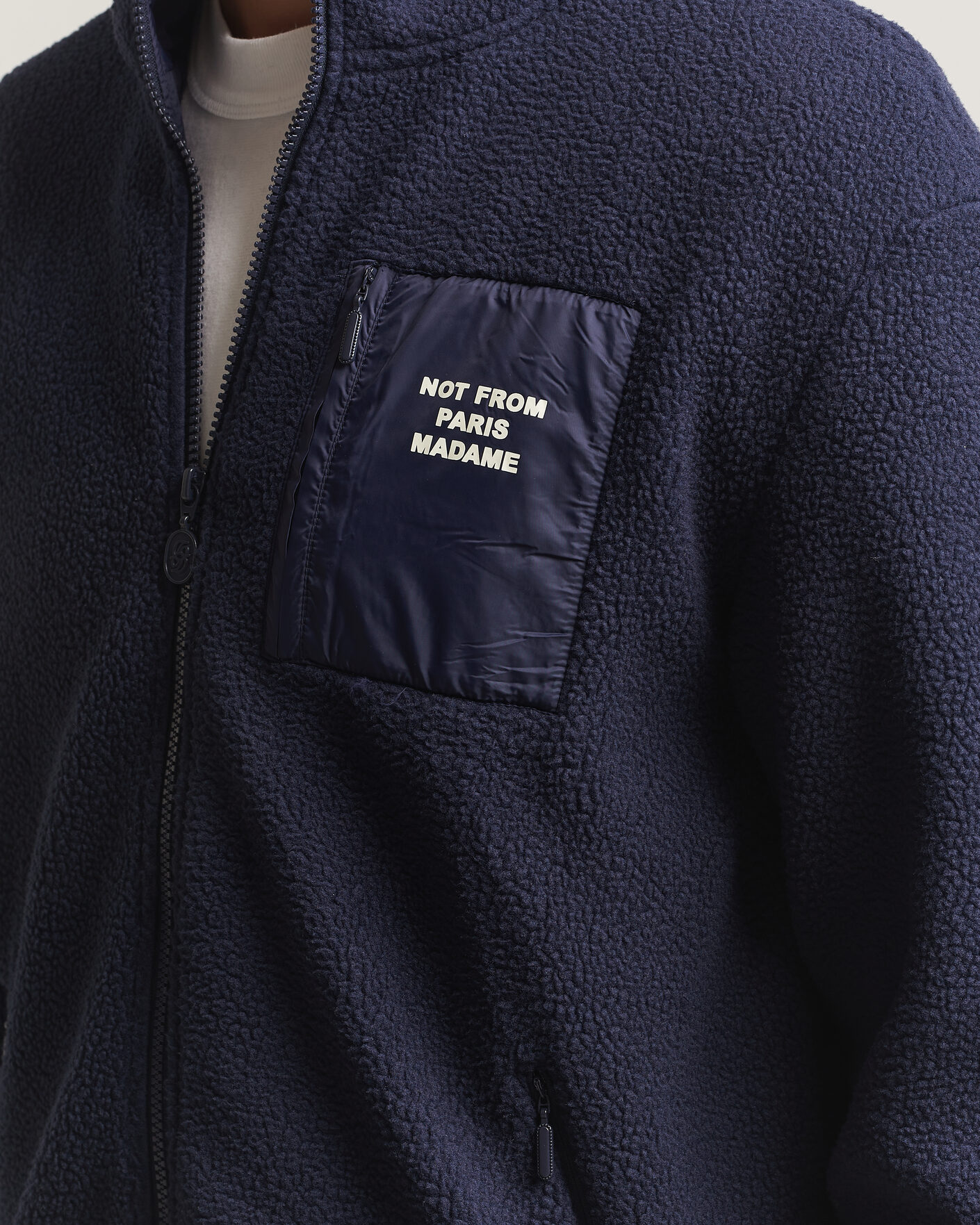 Homme | Pulls Et Tricots | Drôle de Monsieur | Slogan Sherpa Jacket Navy