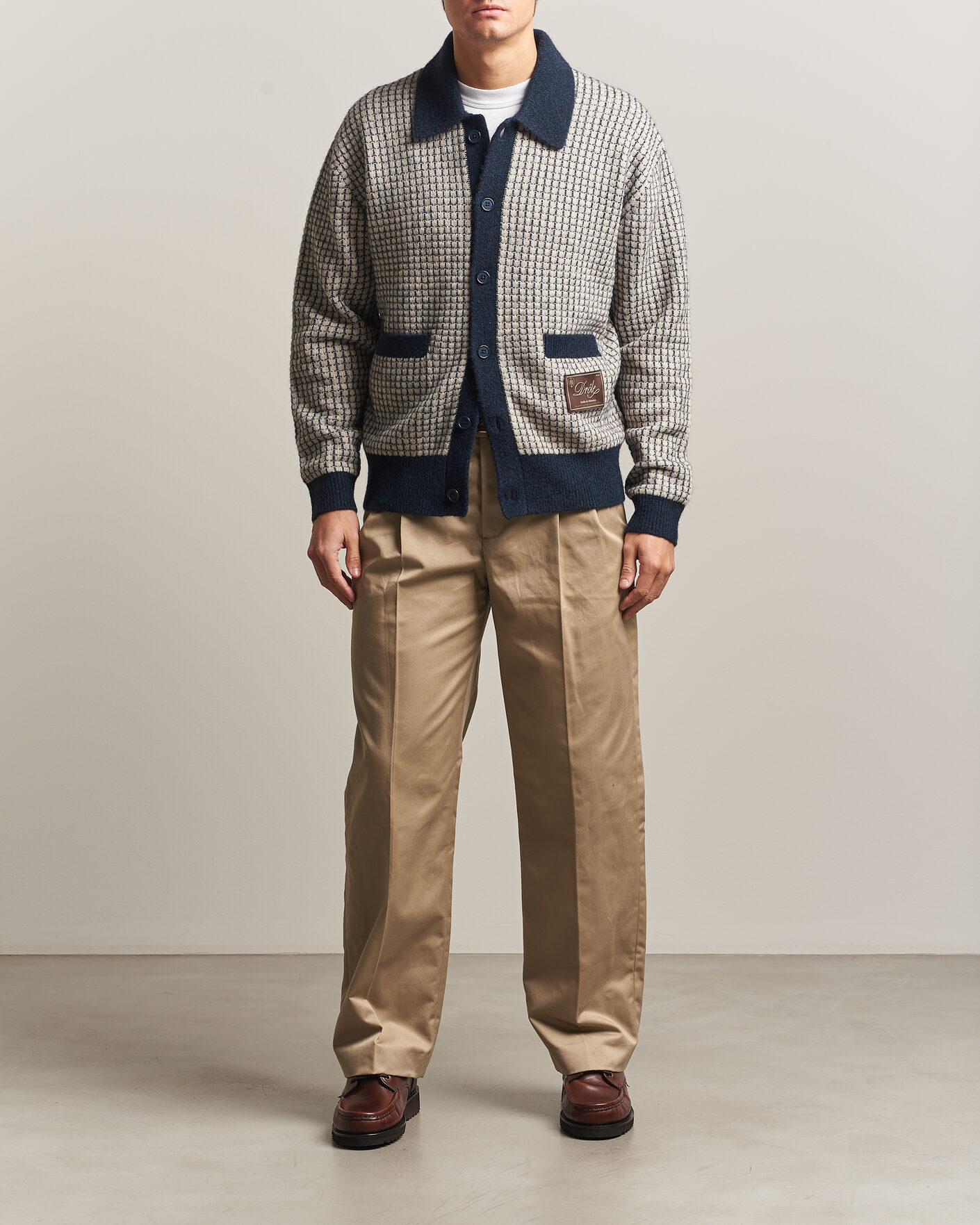 Homme | Pulls Et Tricots | Drôle de Monsieur | Waffle Knitted Cardigan Navy