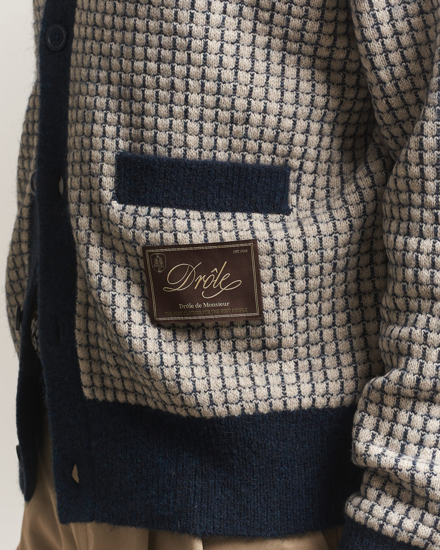 Homme | Pulls Et Tricots | Drôle de Monsieur | Waffle Knitted Cardigan Navy