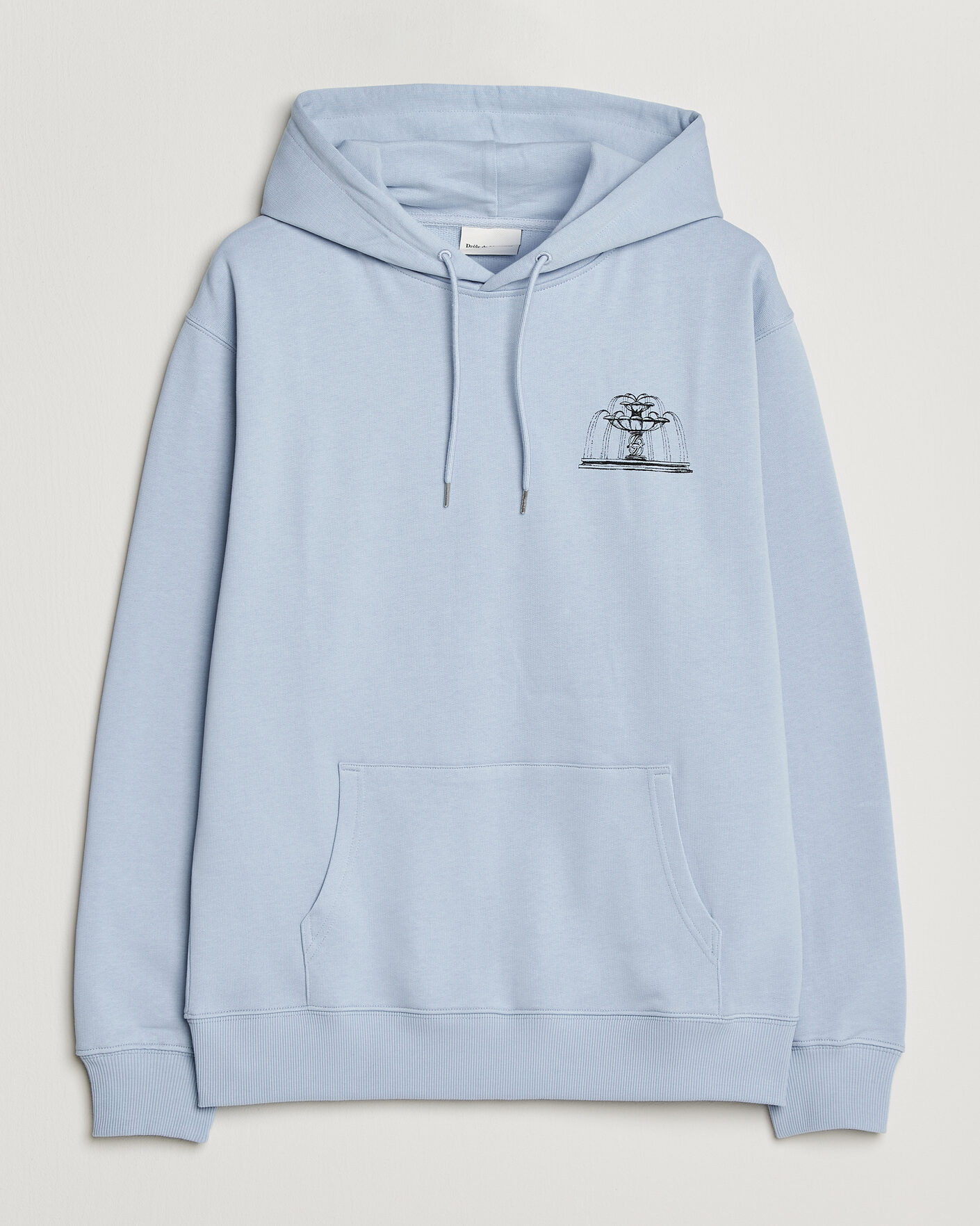 Homme | Pulls Et Tricots | Drôle de Monsieur | Fountain Printed Hoodie Light Blue