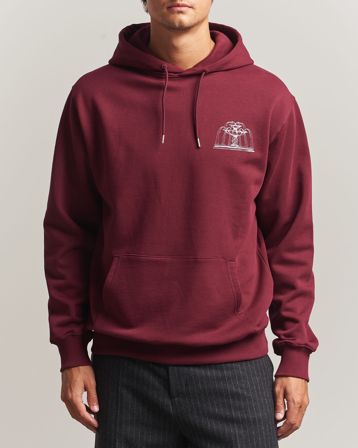 Homme | Pulls Et Tricots | Drôle de Monsieur | Fountain Printed Hoodie Burgundy