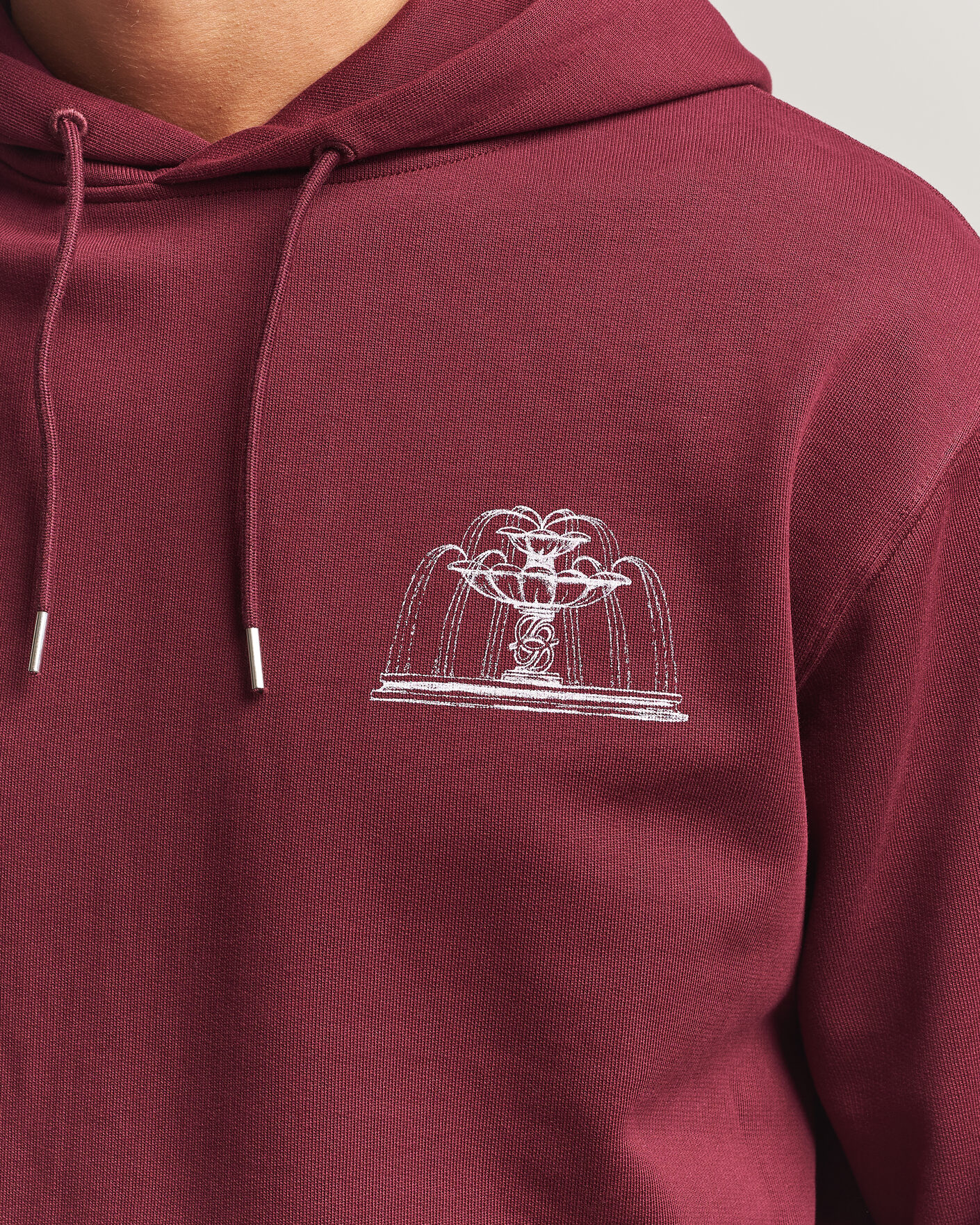 Homme | Pulls Et Tricots | Drôle de Monsieur | Fountain Printed Hoodie Burgundy