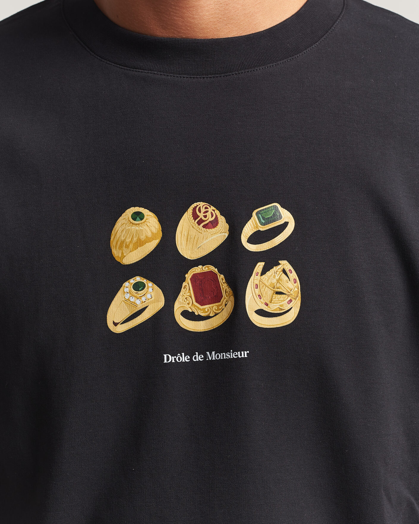 Homme | T-shirts | Drôle de Monsieur | Rings T-Shirt Black