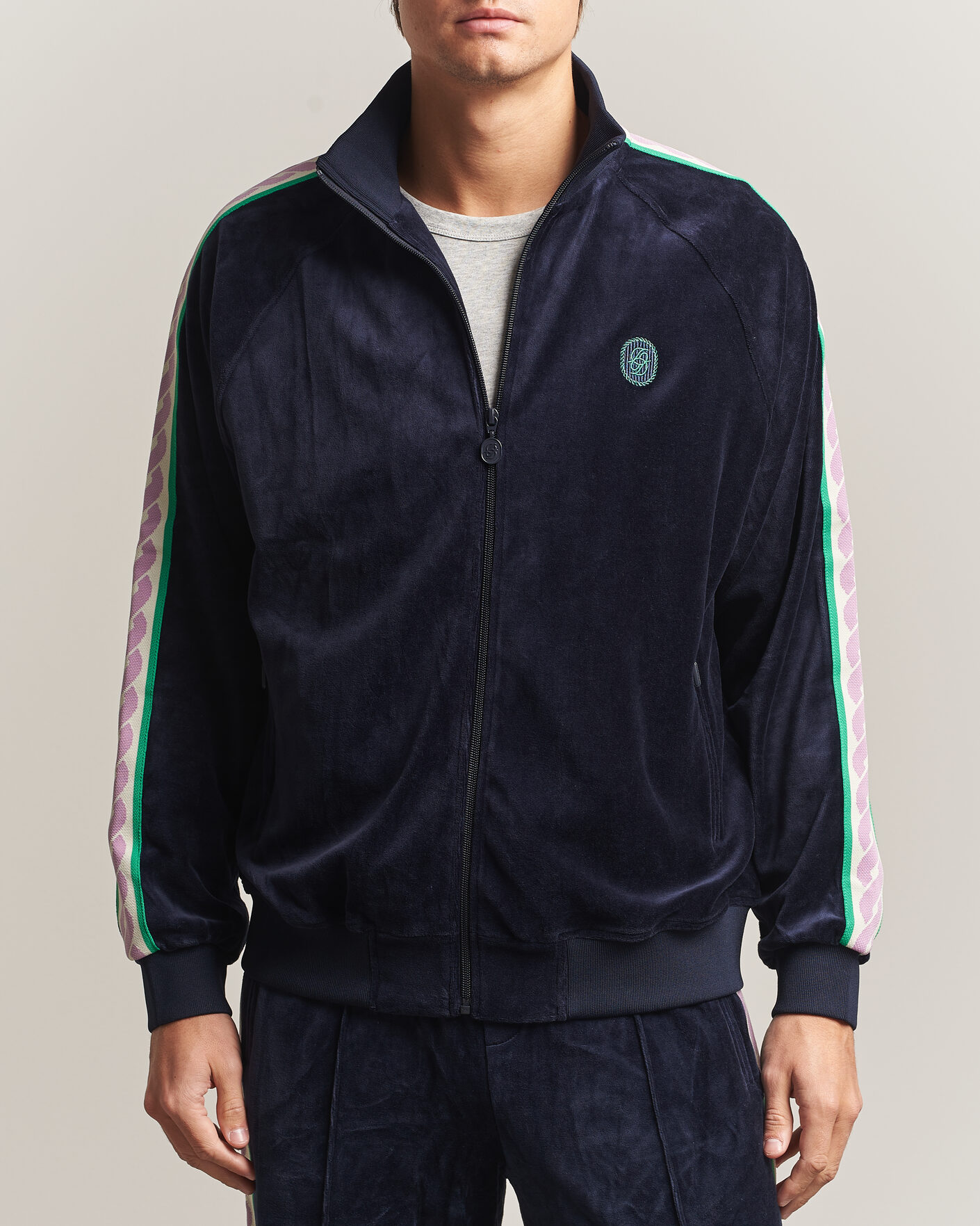Homme | Pulls Et Tricots | Drôle de Monsieur | Survêtement Velours Track Jacket Navy