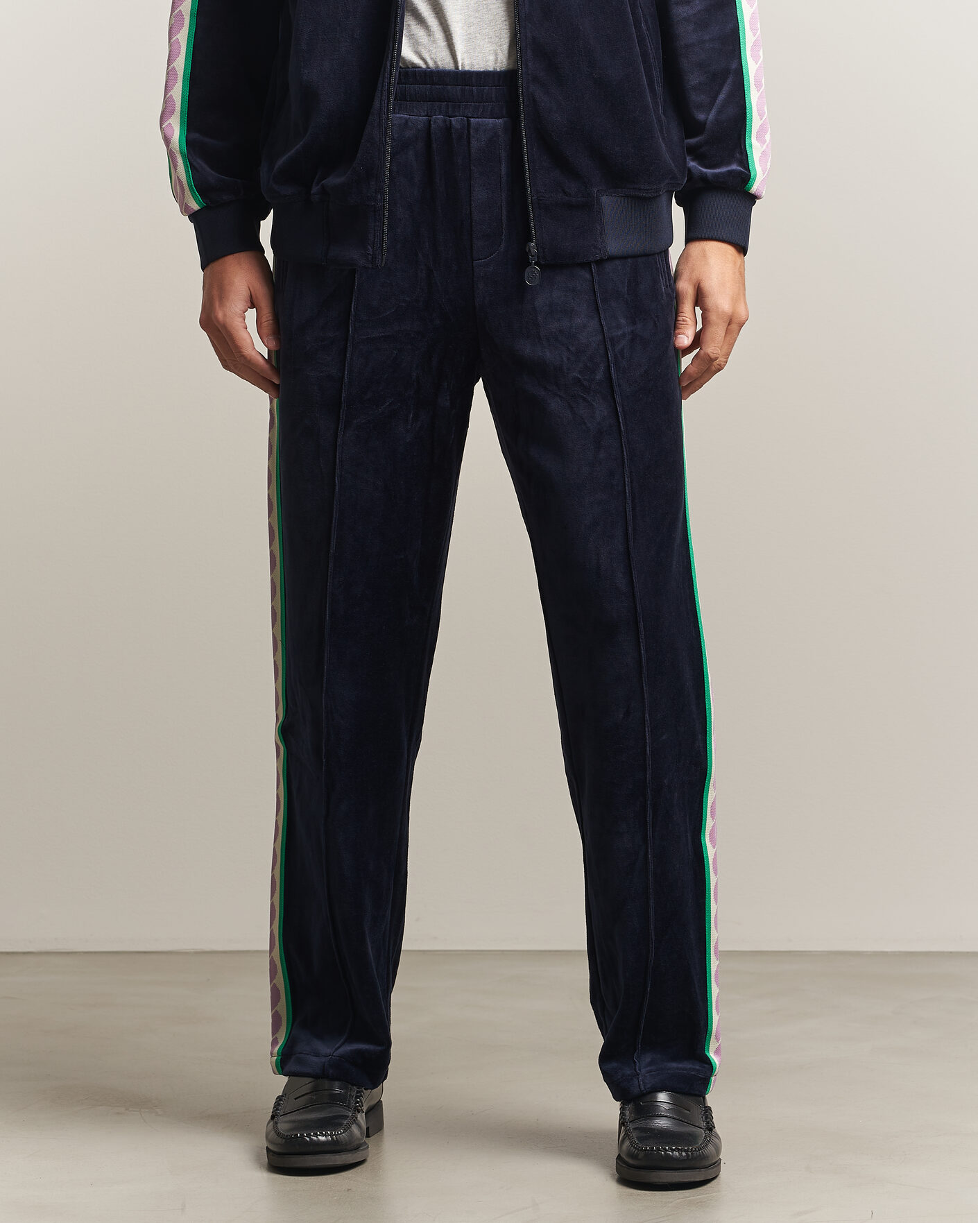 Homme | Pantalons | Drôle de Monsieur | Survêtement Velours Track Pants Navy
