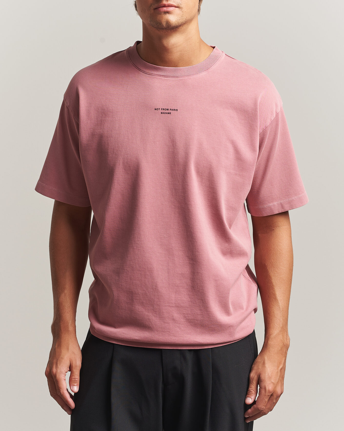 Homme | T-shirts | Drôle de Monsieur | Classic Slogan T-Shirt Dark Pink