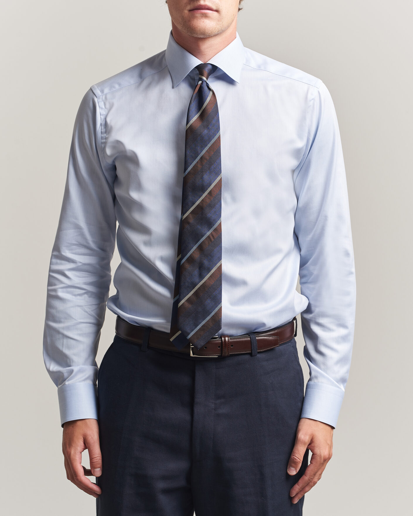 Homme | Chemises | Eton | Slim Fit Signature Twill Contrast Shirt Light Blue