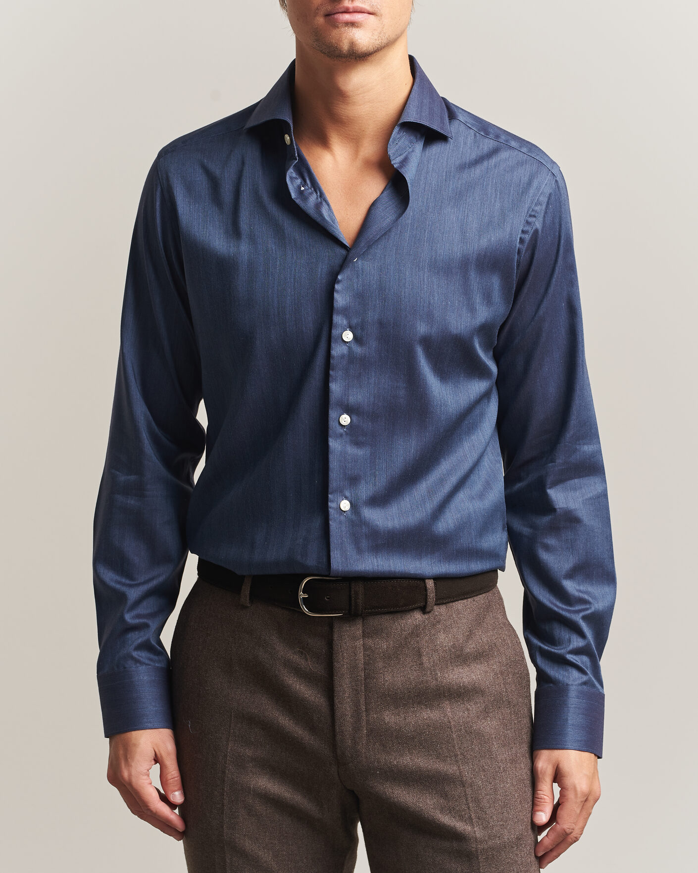 Homme | Chemises | Eton | Slim Fit Signature Flannel Shirt Dark Blue