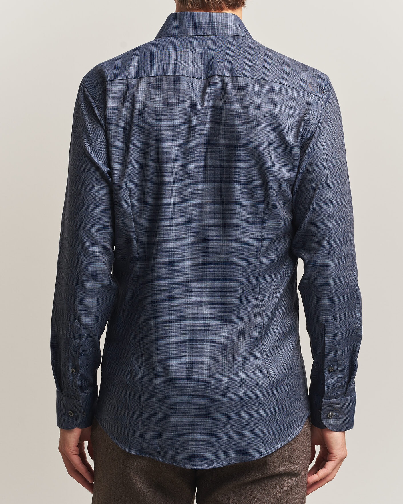 Homme | Chemises | Eton | Slim Fit Signature Flannel Checked Shirt Dark Blue